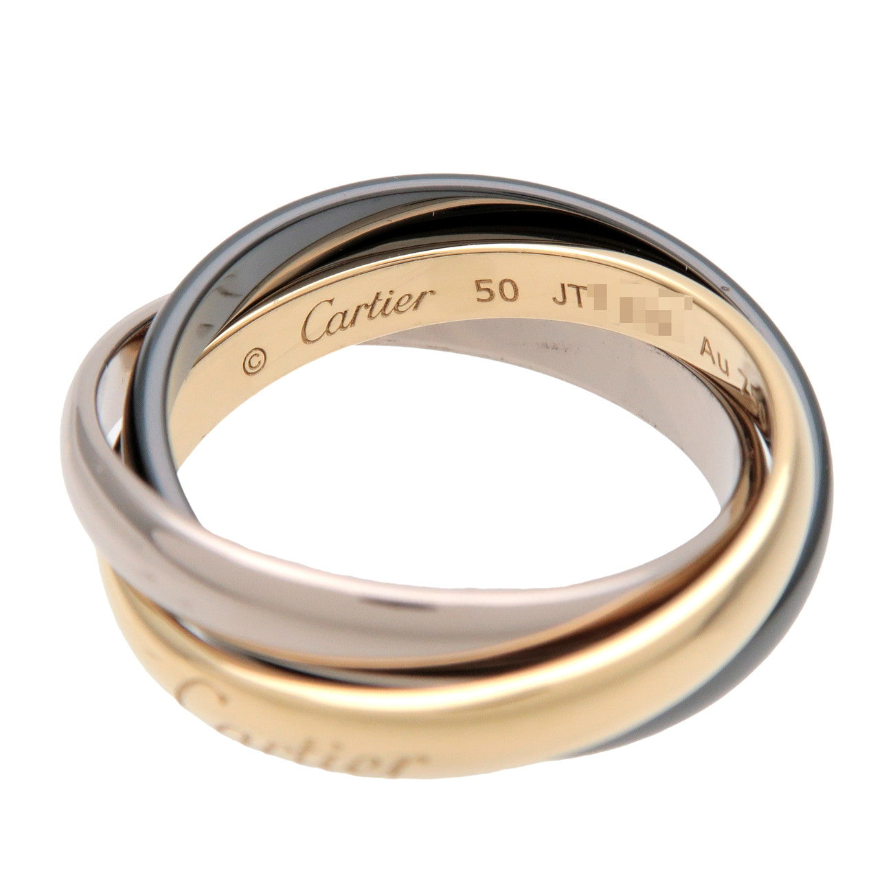 Cartier Trinity Ring SM K18 Black Ceramic 750YG/WG #50 US5.5 EU50 HK12