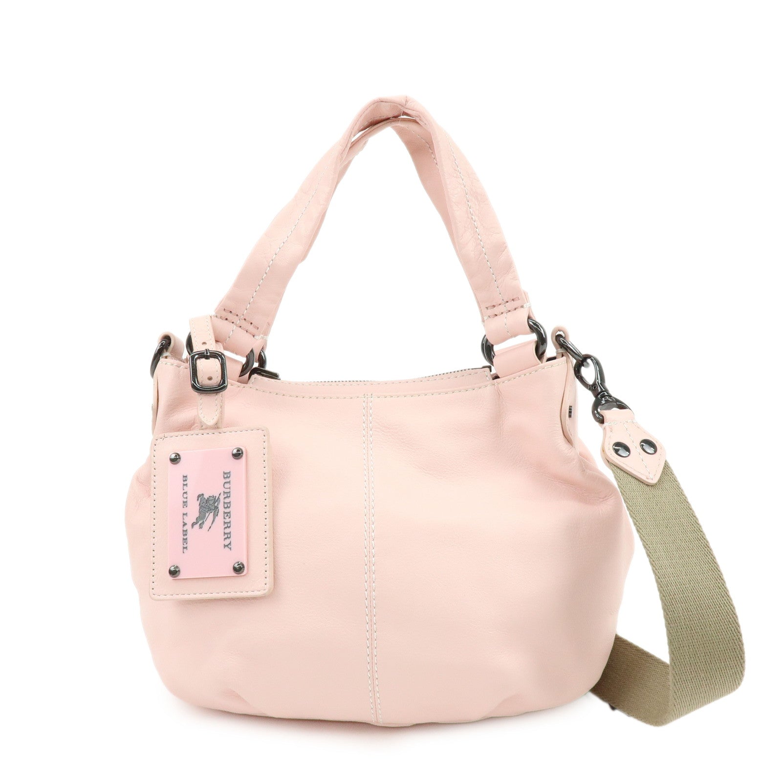 BURBERRY Blue Label Reversible Canvas Leather Shoulder Crossbody Bag