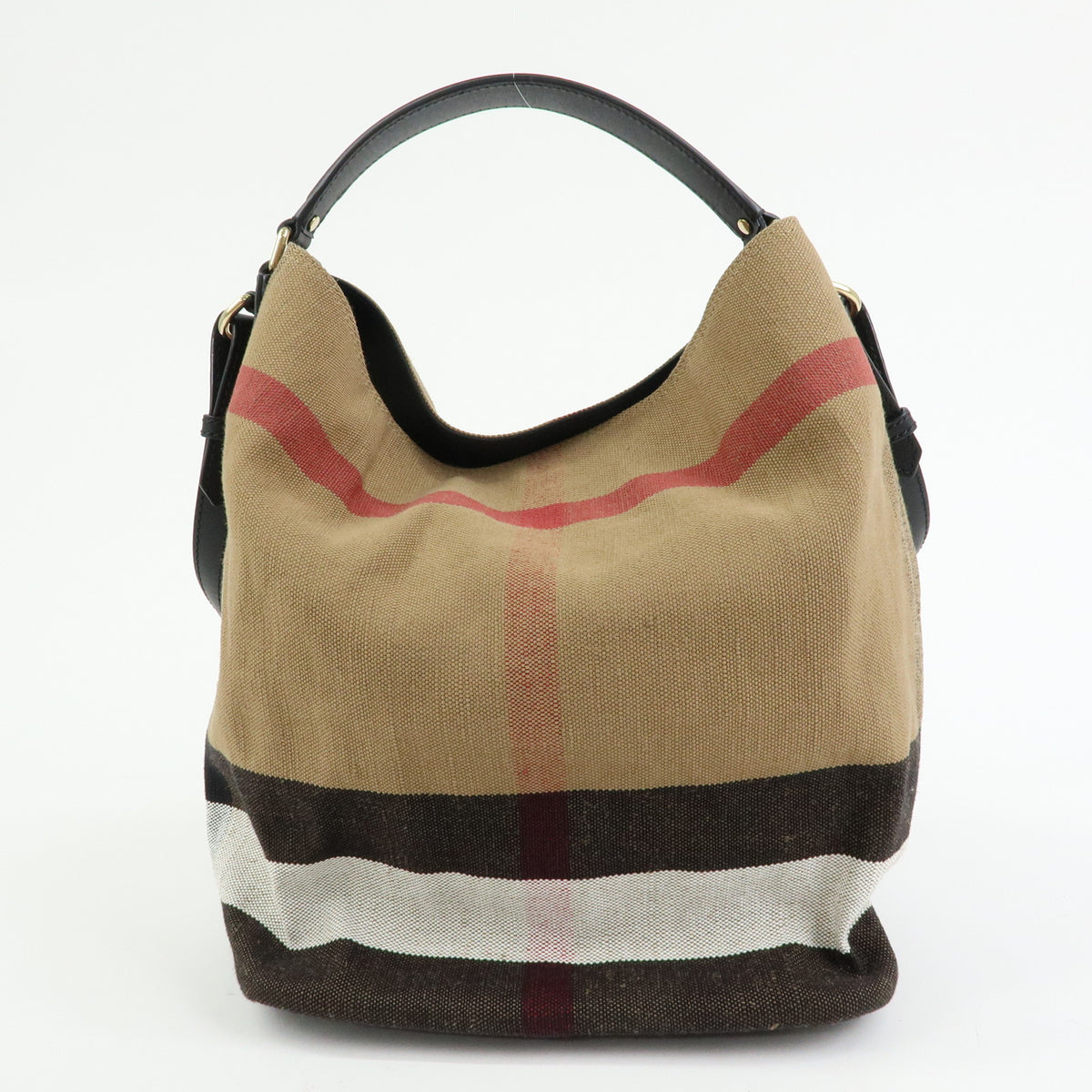 BURBERRY Nova Plaid Ashby Canvas Leather 2Way Bag Shoulder Bag Black