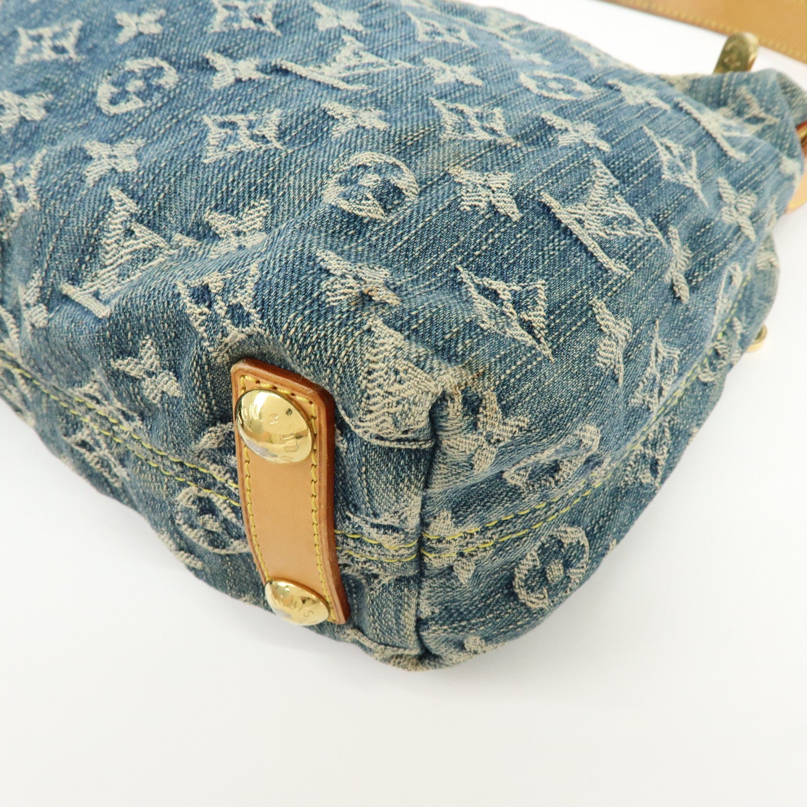 Louis Vuitton Monogram Denim Baggy PM 2Way Bag Shoulder Bag Blue M95049