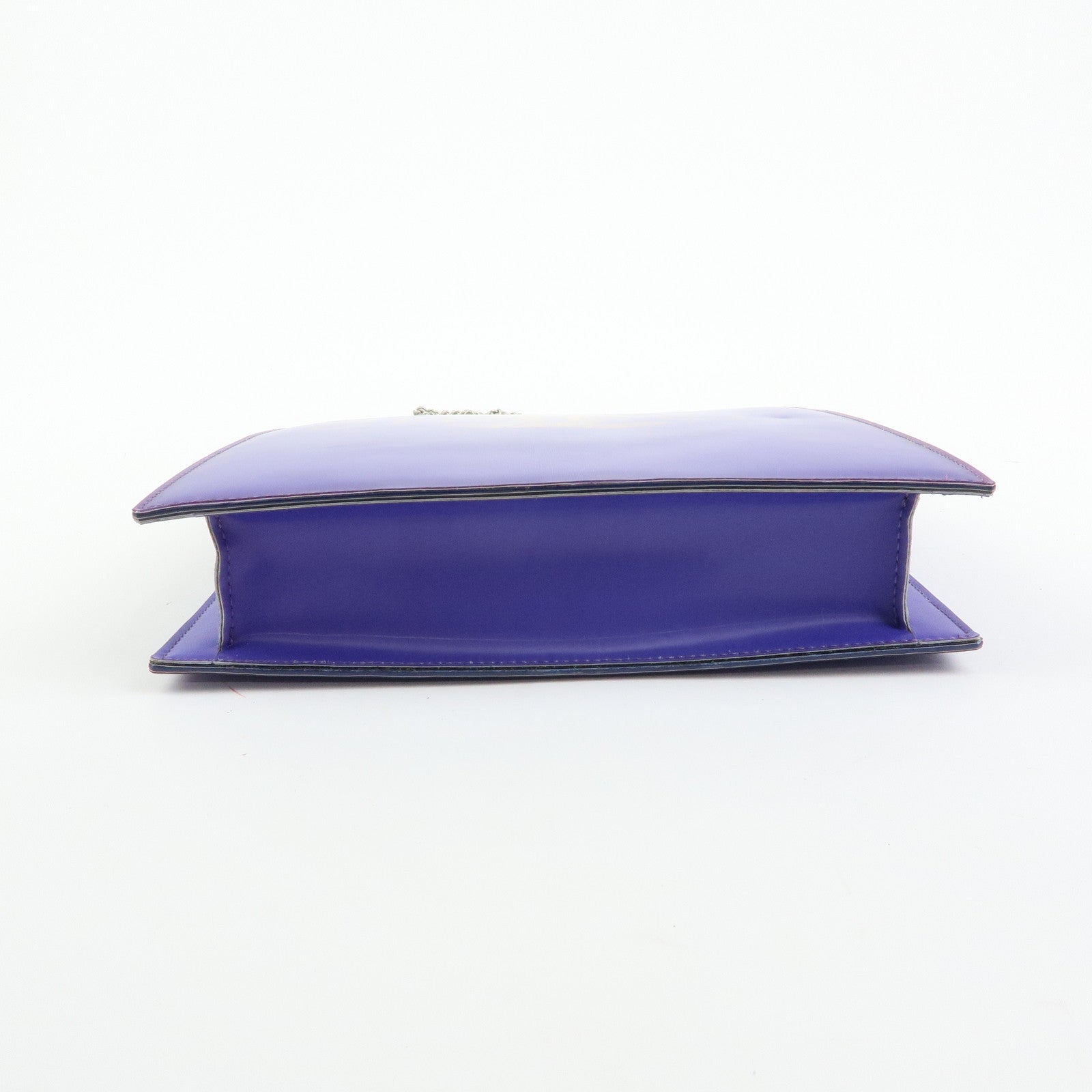 CHANEL COCO Mark Vinyl Hologram Logo Chain Shoulder Bag Purple