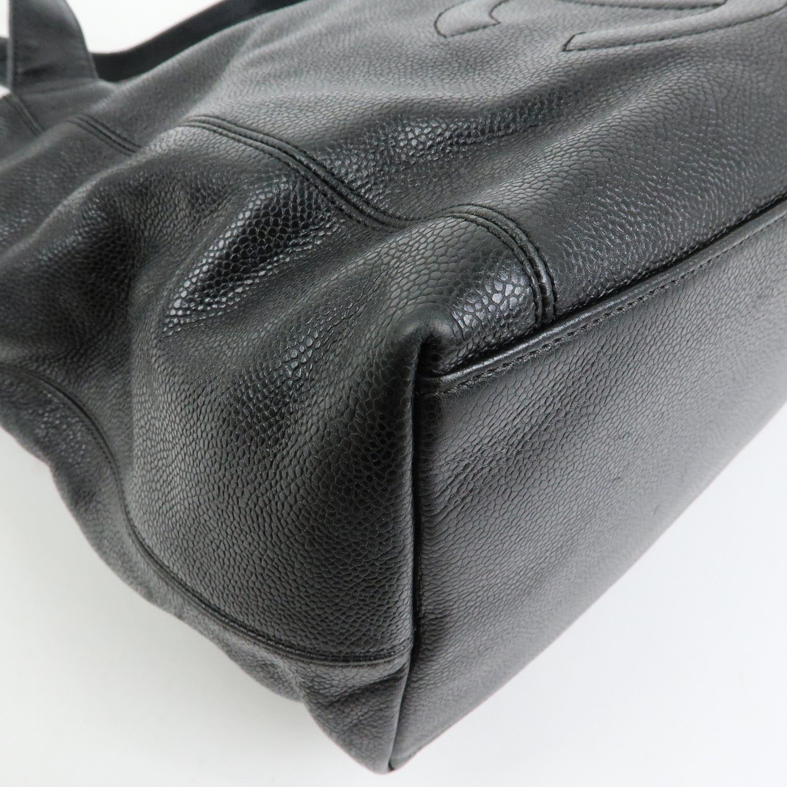 CHANEL COCO Mark Caviarskin Shoulder Bag Tote Bag Black