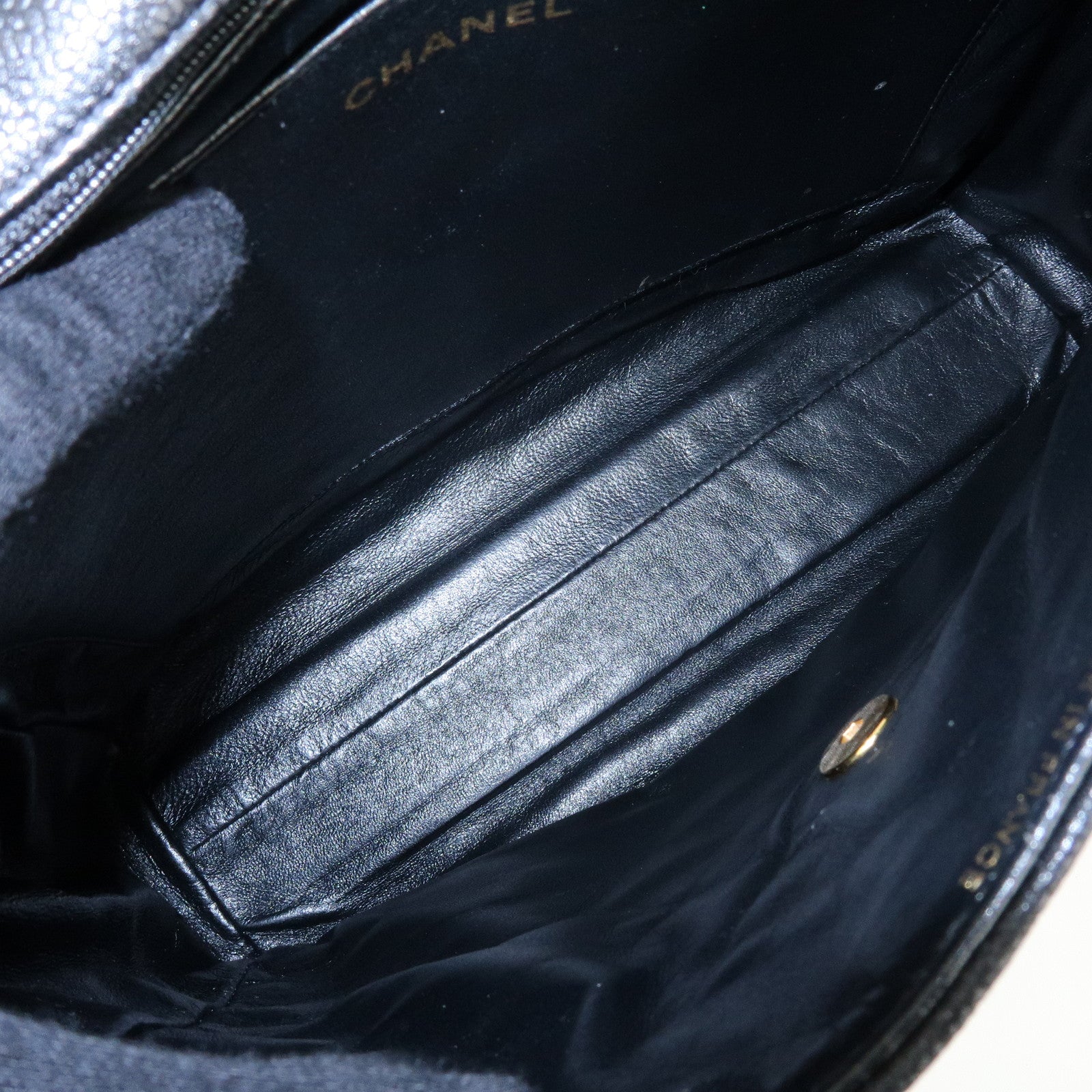 CHANEL COCO Mark Matelasse Caviar Skin Shoulder Bag Black
