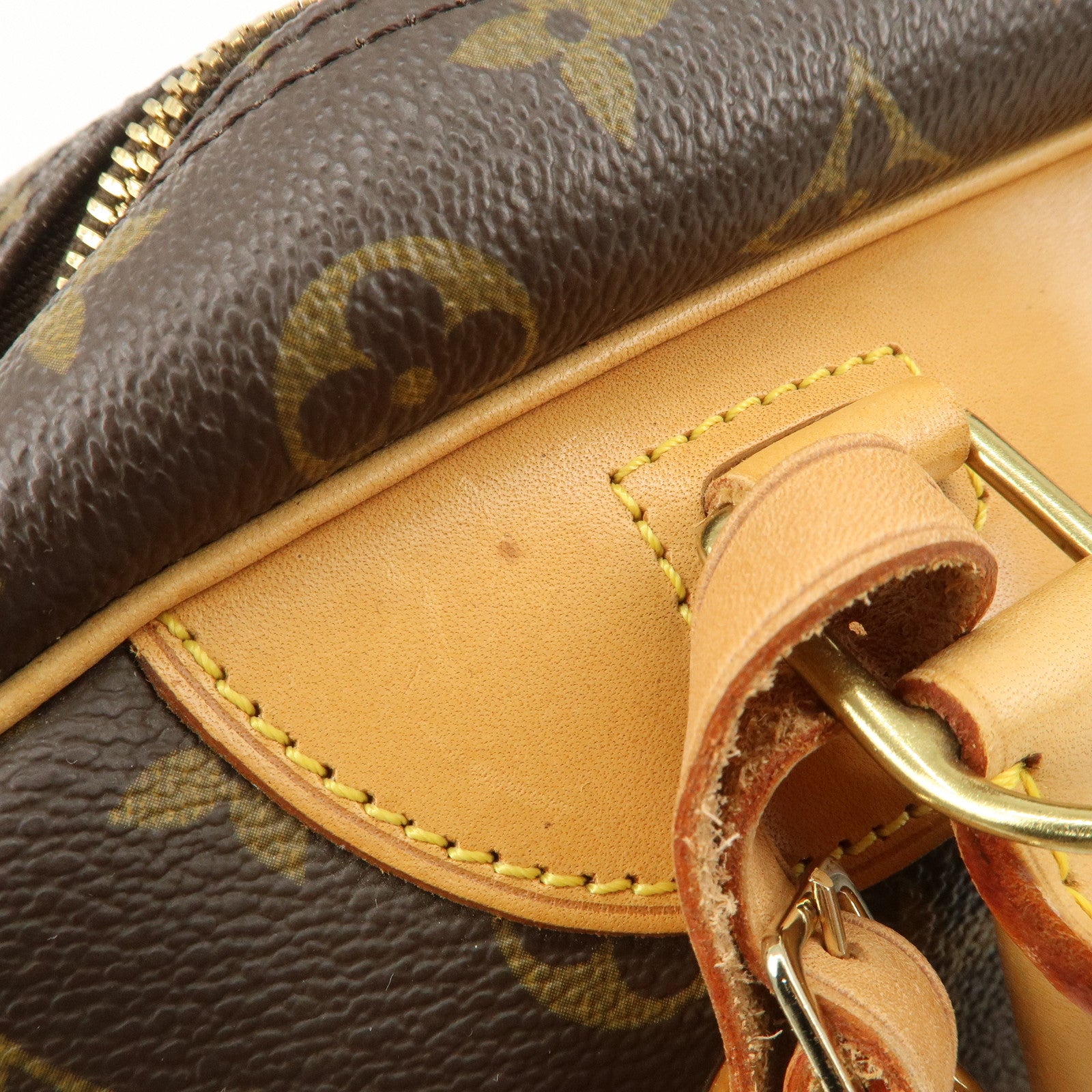 Louis Vuitton Monogram Deauville Hand Bag Brown M47270 Used