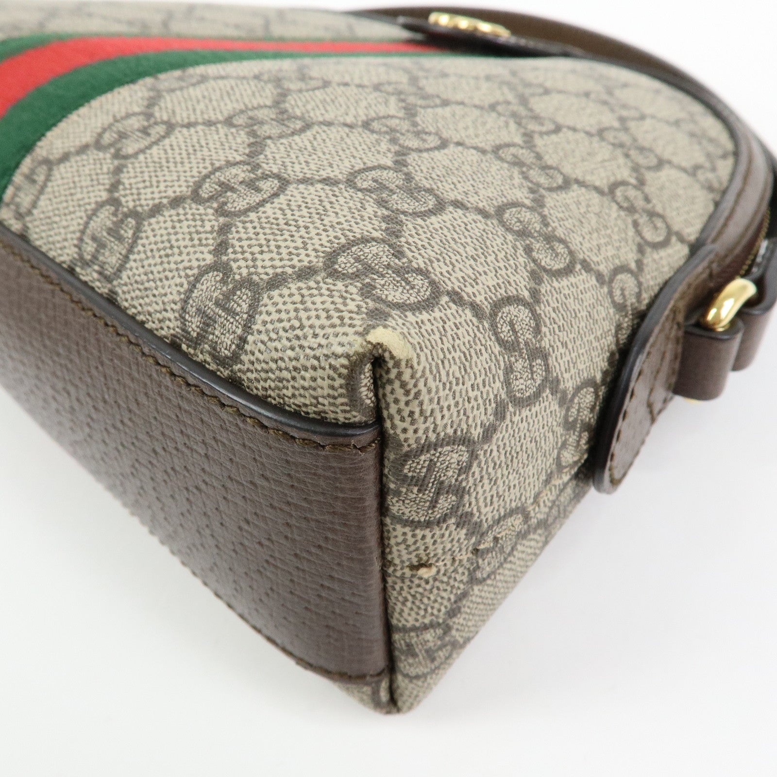 GUCCI Ophidia Sherry GG Supreme Leather Shoulder Bag Beige Brown 499621