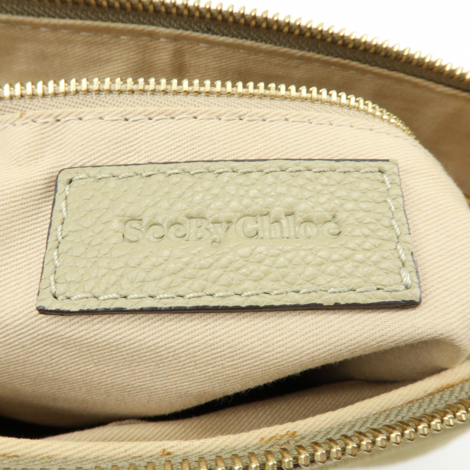 Chloe See by Chloe Joan Leather Suede 2Way Hand Bag Shoulder Bag Beige
