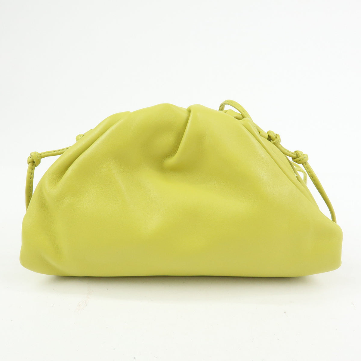 BOTTEGA VENETA Leather The Pouch Shoulder Crossbody Bag Lime Yellow
