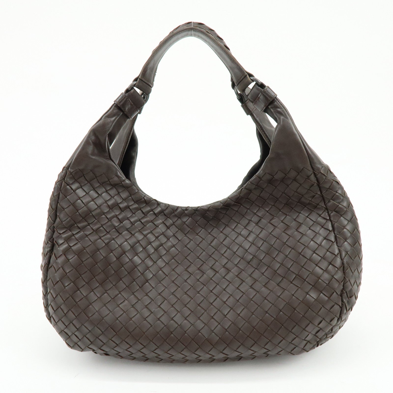 BOTTEGA VENETA Intrecciato Campana Shoulder Bag Hand Bag Brown 125787