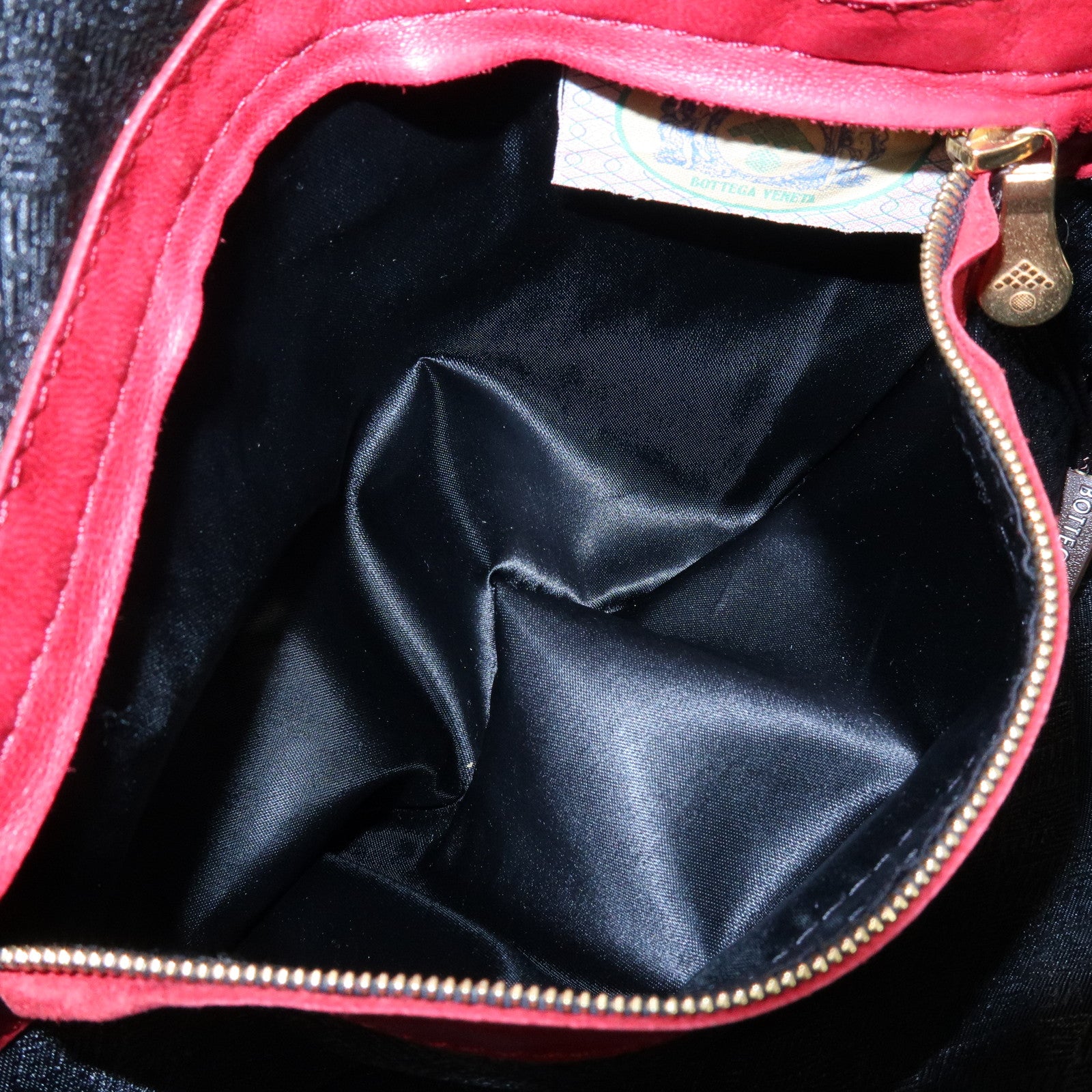 BOTTEGA VENETA Intrecciato Leather Shoulder Bag Tassel Red
