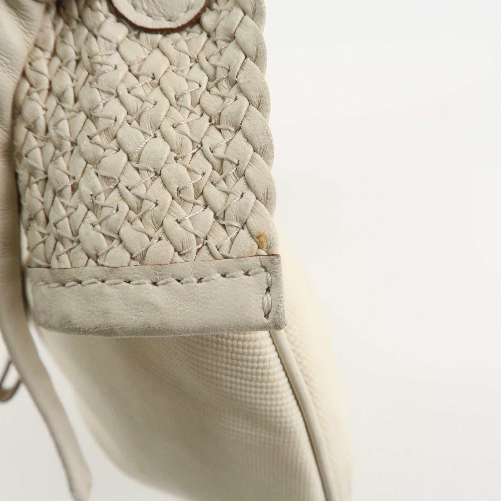 GUCCI Canvas Leather Hobo Bag Shoulder Bag Hand Bag Ivory 106293 Used