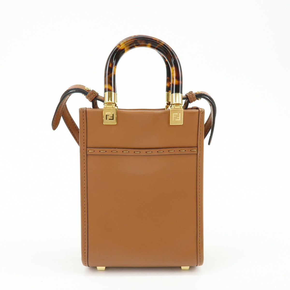 FENDI Sunshine Shopper Small 2Way Bag Shoulder Bag Camel 8BS051