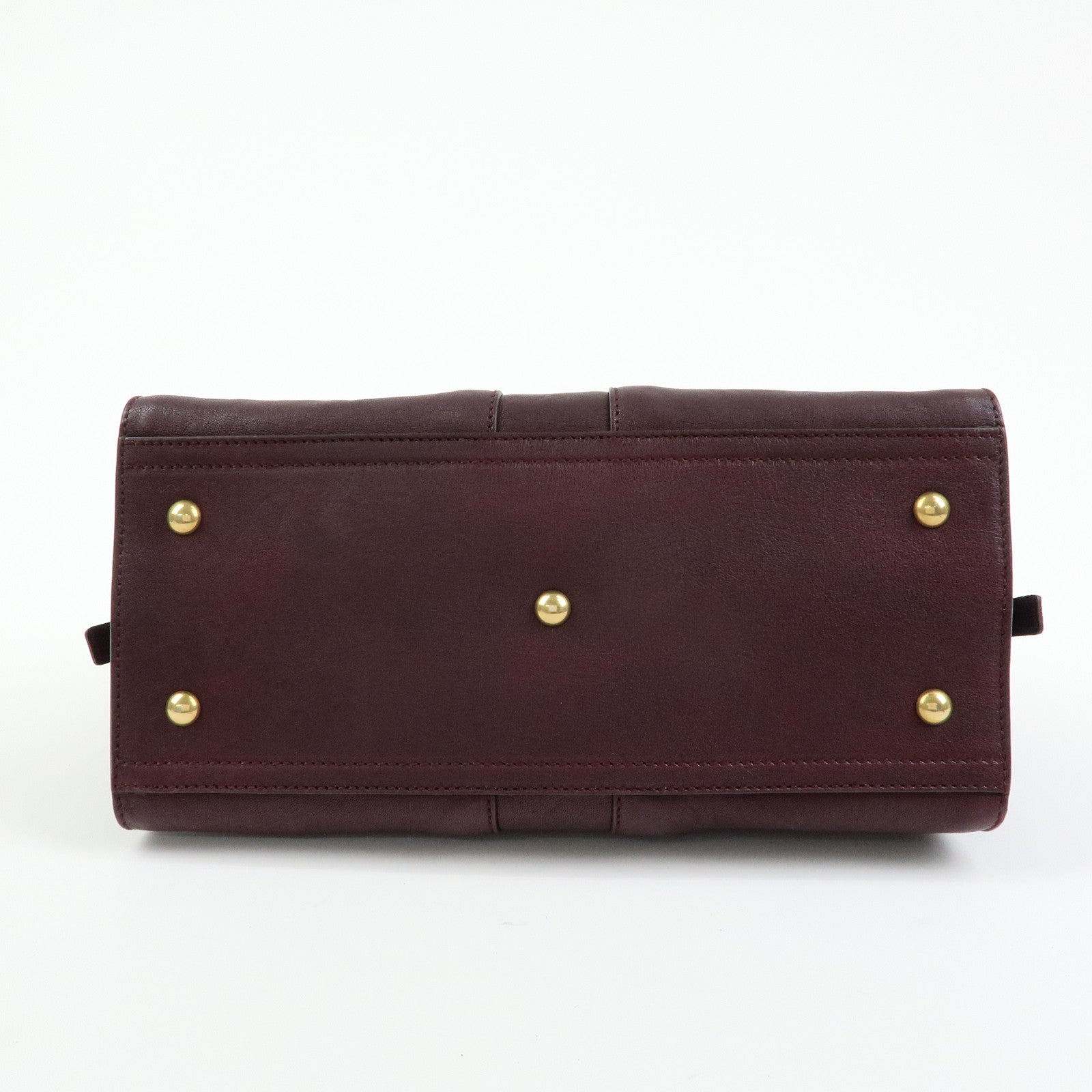 SAINT LAURENT PARIS Y Line Cabas Chyc Leather 2Way Bag Purple Brown