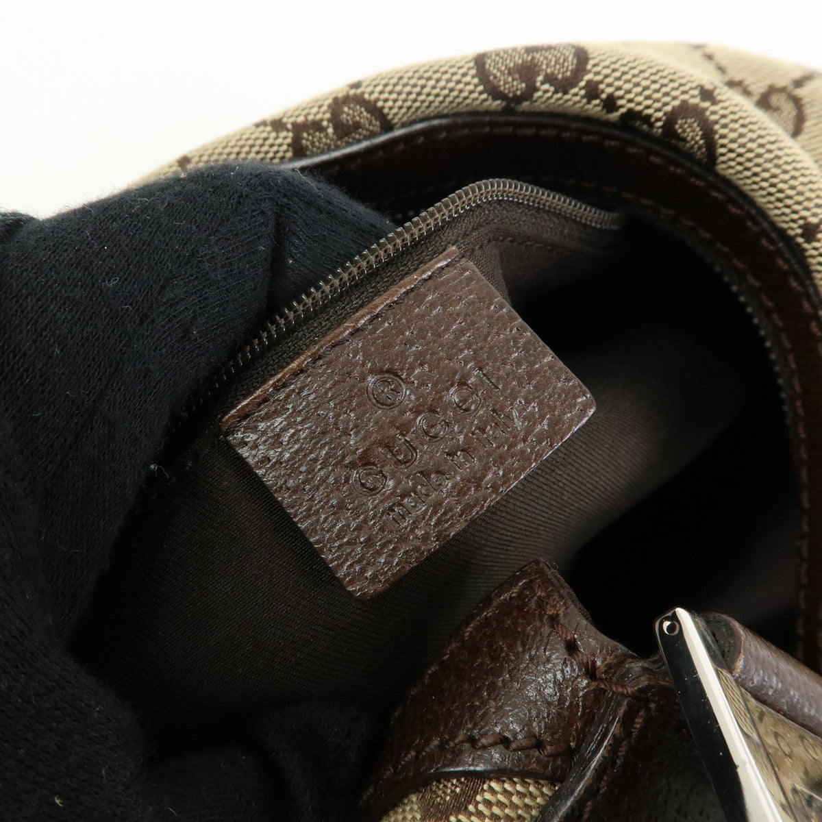 GUCCI Sherry GG Canvas Leather Shoulder Bag Beige Brown 145757