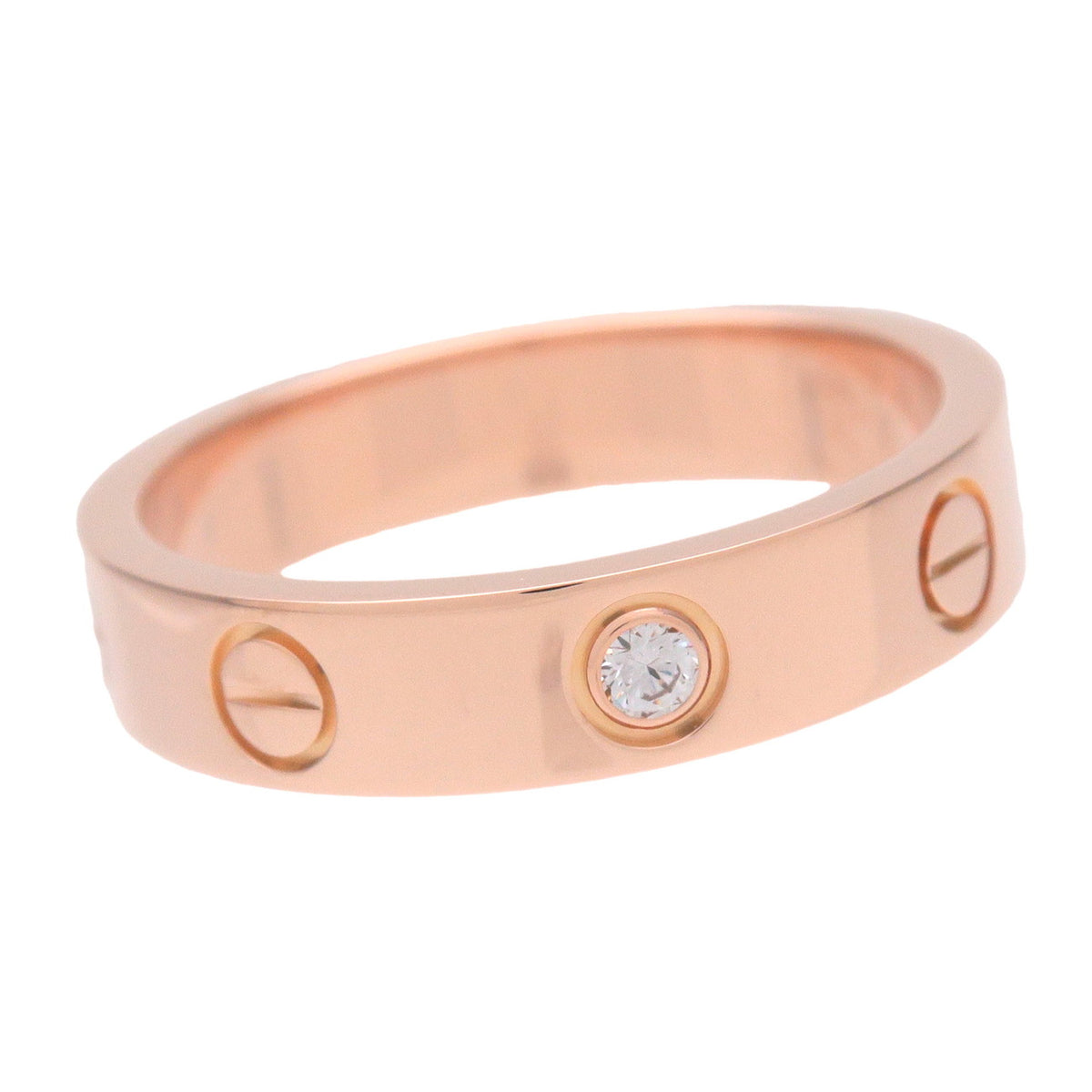 Cartier Mini Love 1P Diamond Ring K18 750 #50 US5.25 EU50 HK11