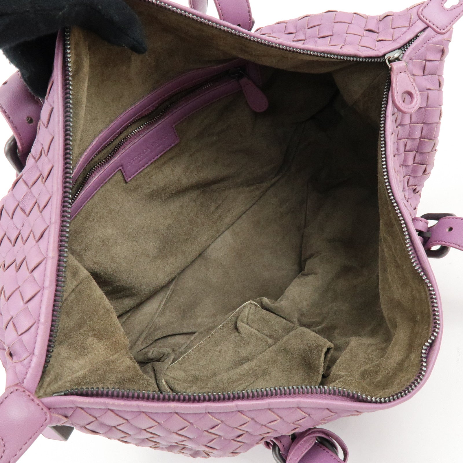 BOTTEGA VENETA Intrecciato Leather Shoulder Bag Hand Bag Purple
