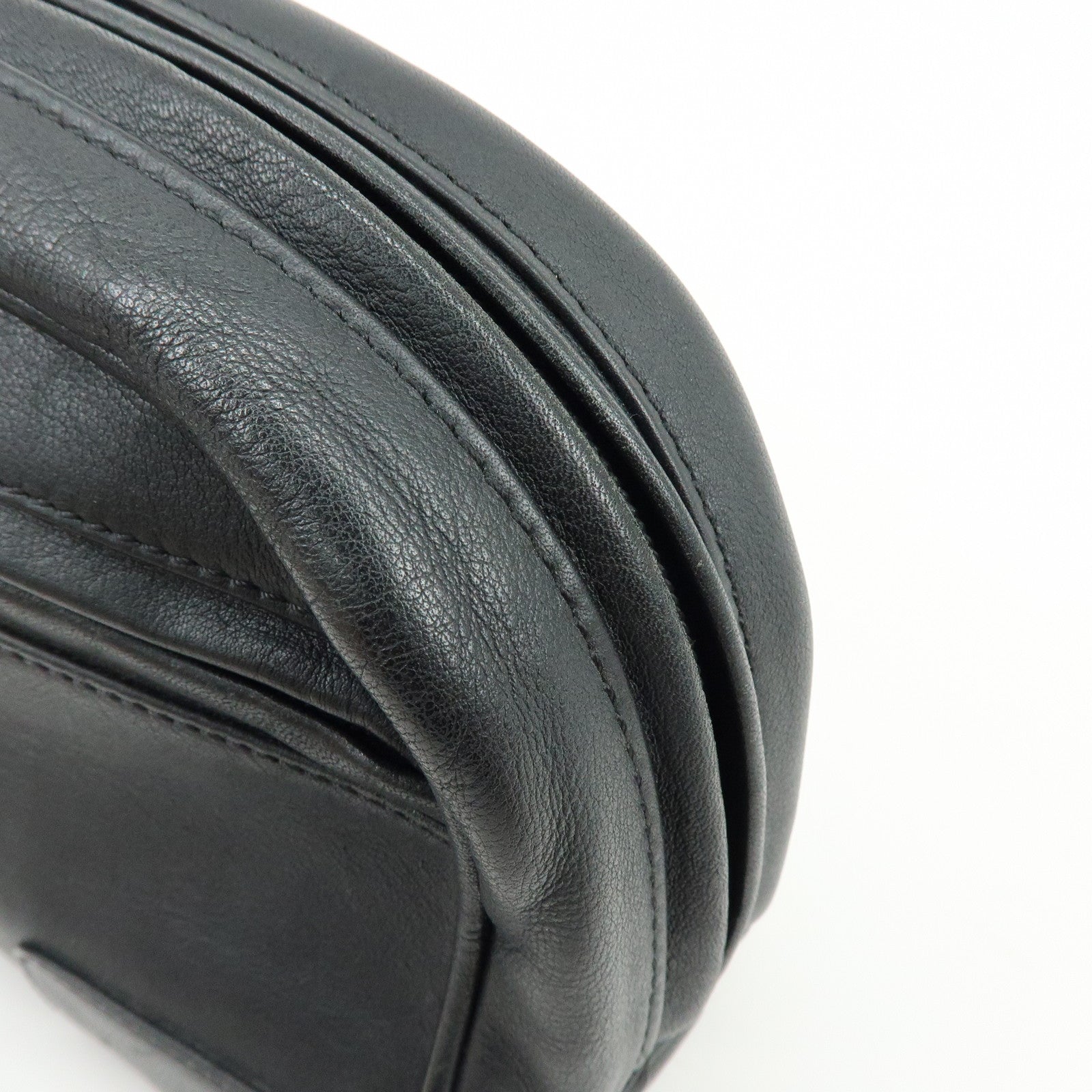 LOEWE Anagram Leather Clutch Bag Pouch Wristlet Bag Black