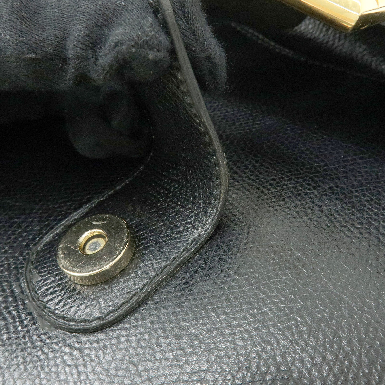 DELVAUX Leather Shoulder Bag Hand Bag Black
