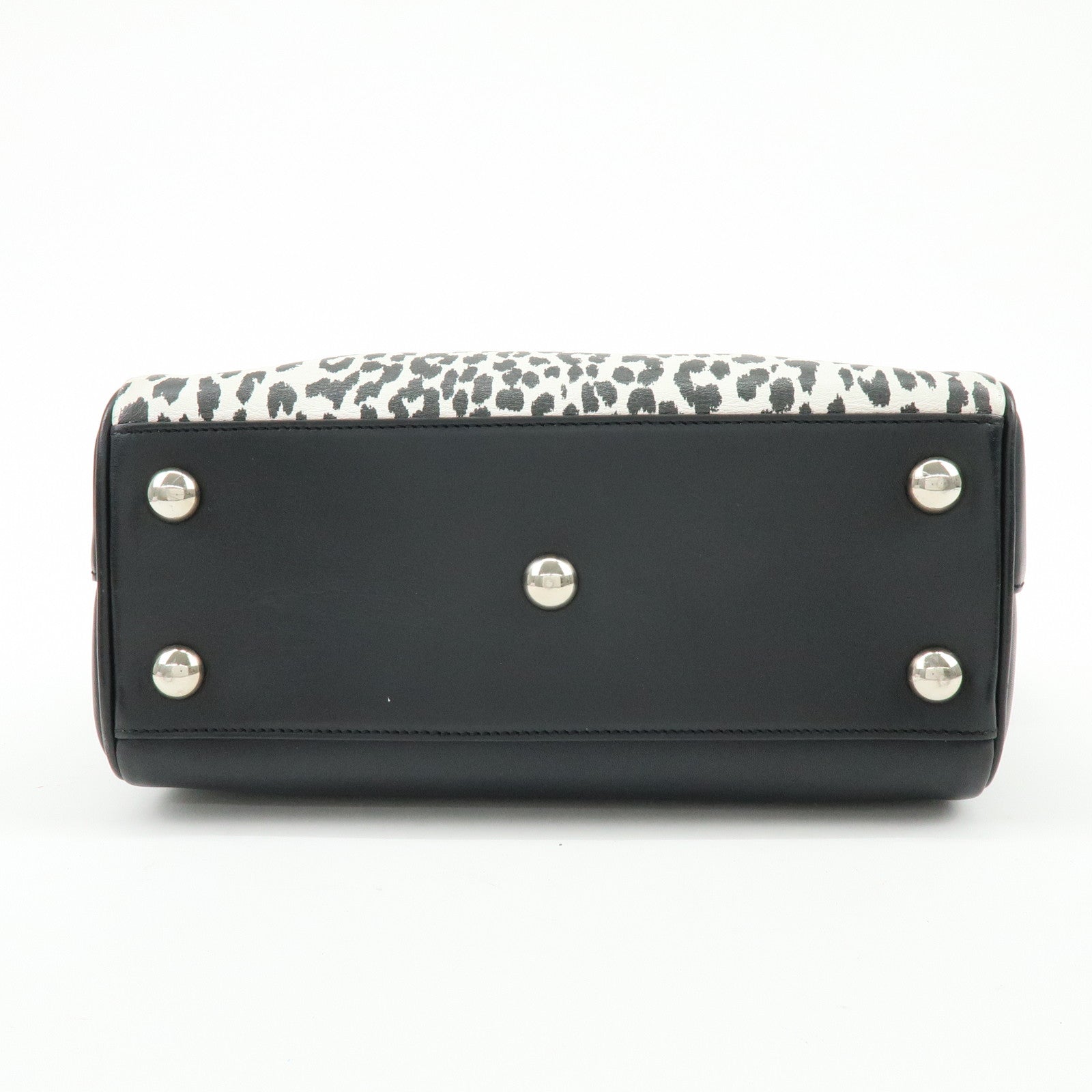 SAINT LAURENT PARIS Baby Duffle Leather 2Way Bag Leopard Black 330958