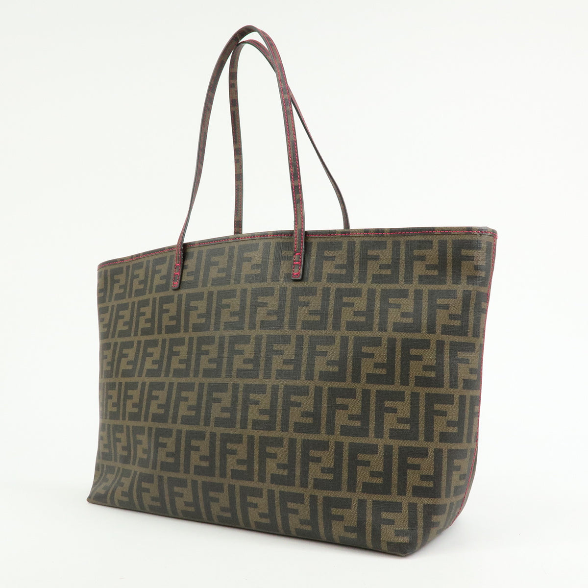 FENDI Zucca PVC Leather Tote Bag Shoulder Bag Brown Black Pink 8BH185