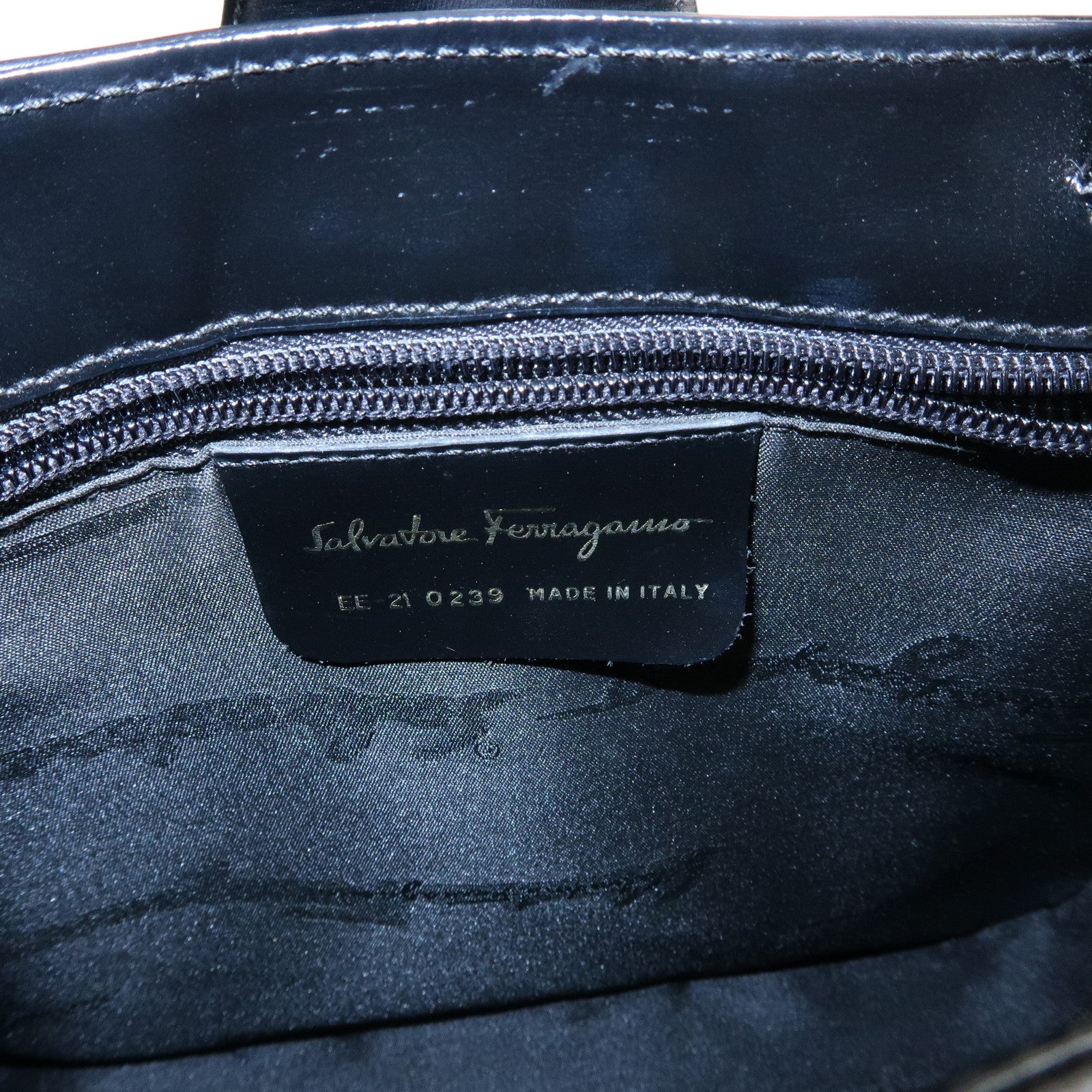 Ferragamo Vara Leather 2way Bag Hand Bag Black