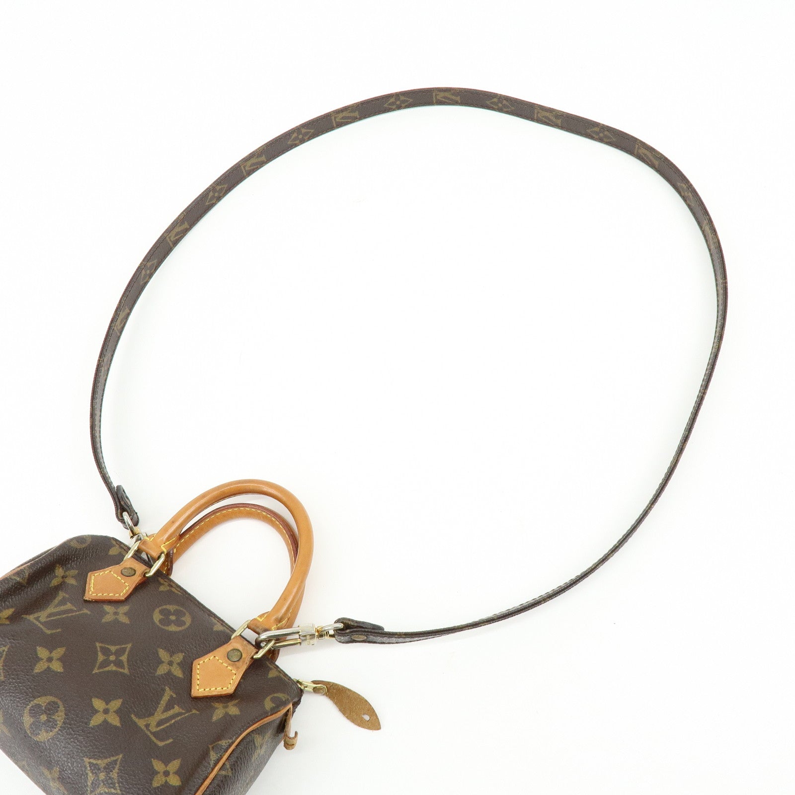 Louis Vuitton Monogram Canvas Mini Speedy Hand Bag & Strap M41534