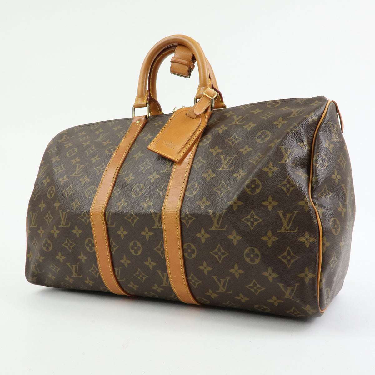 Louis Vuitton Monogram Keep All 45 Boston Bag Brown M41428