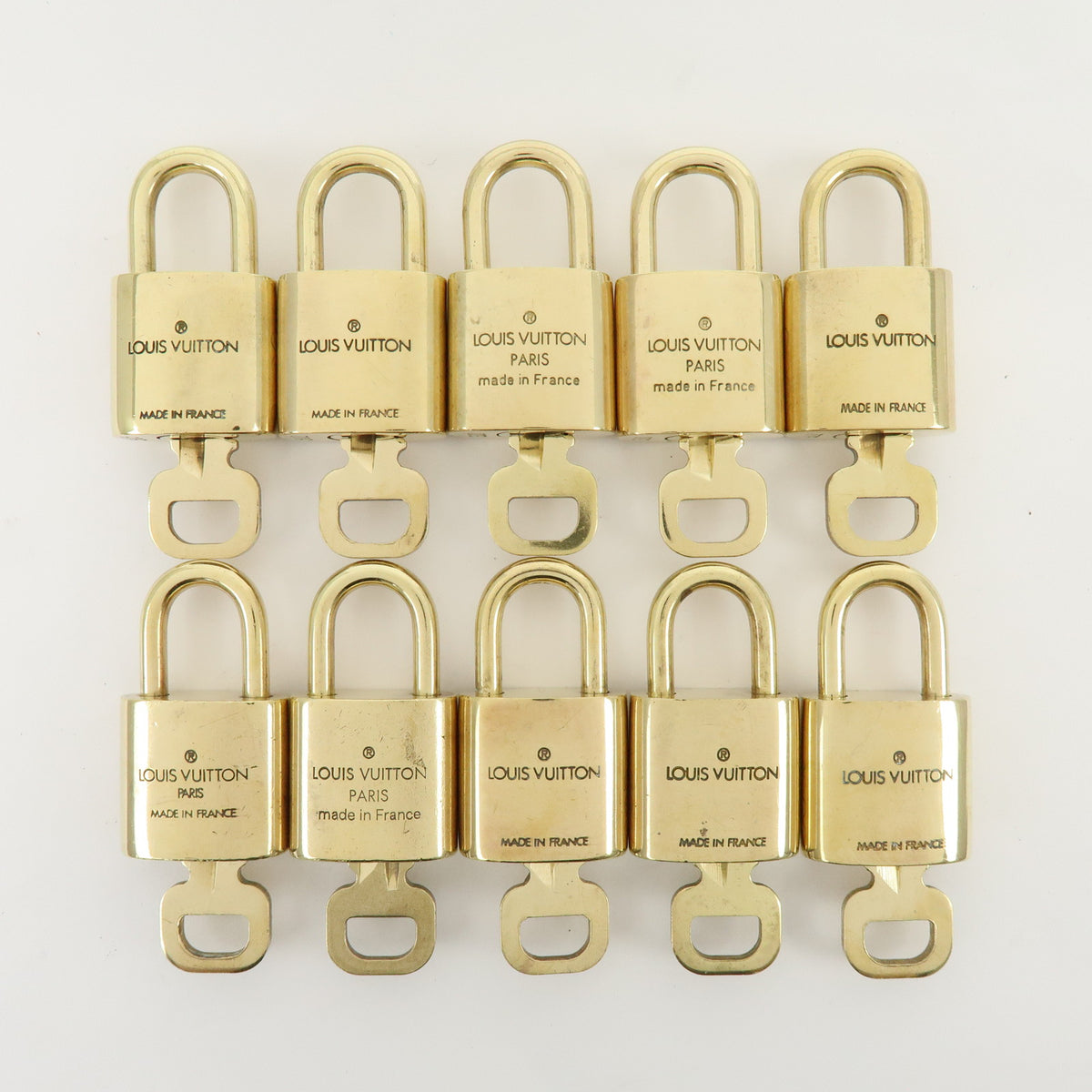 Louis Vuitton Lot of 10 Lock & Key Cadena Key Lock Gold