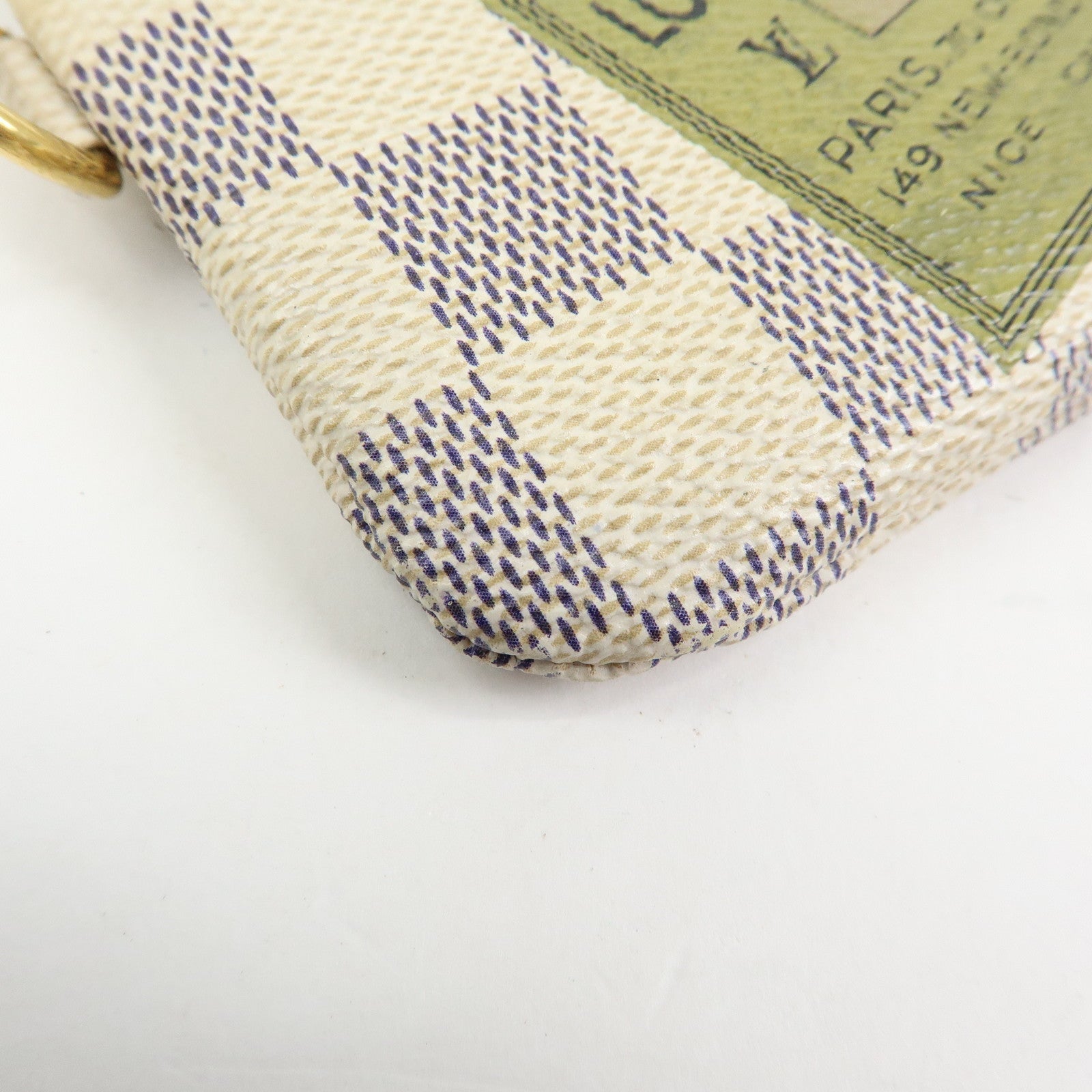 Louis Vuitton Damier Azur Monogram Labels Pochette Cles Complice N63085