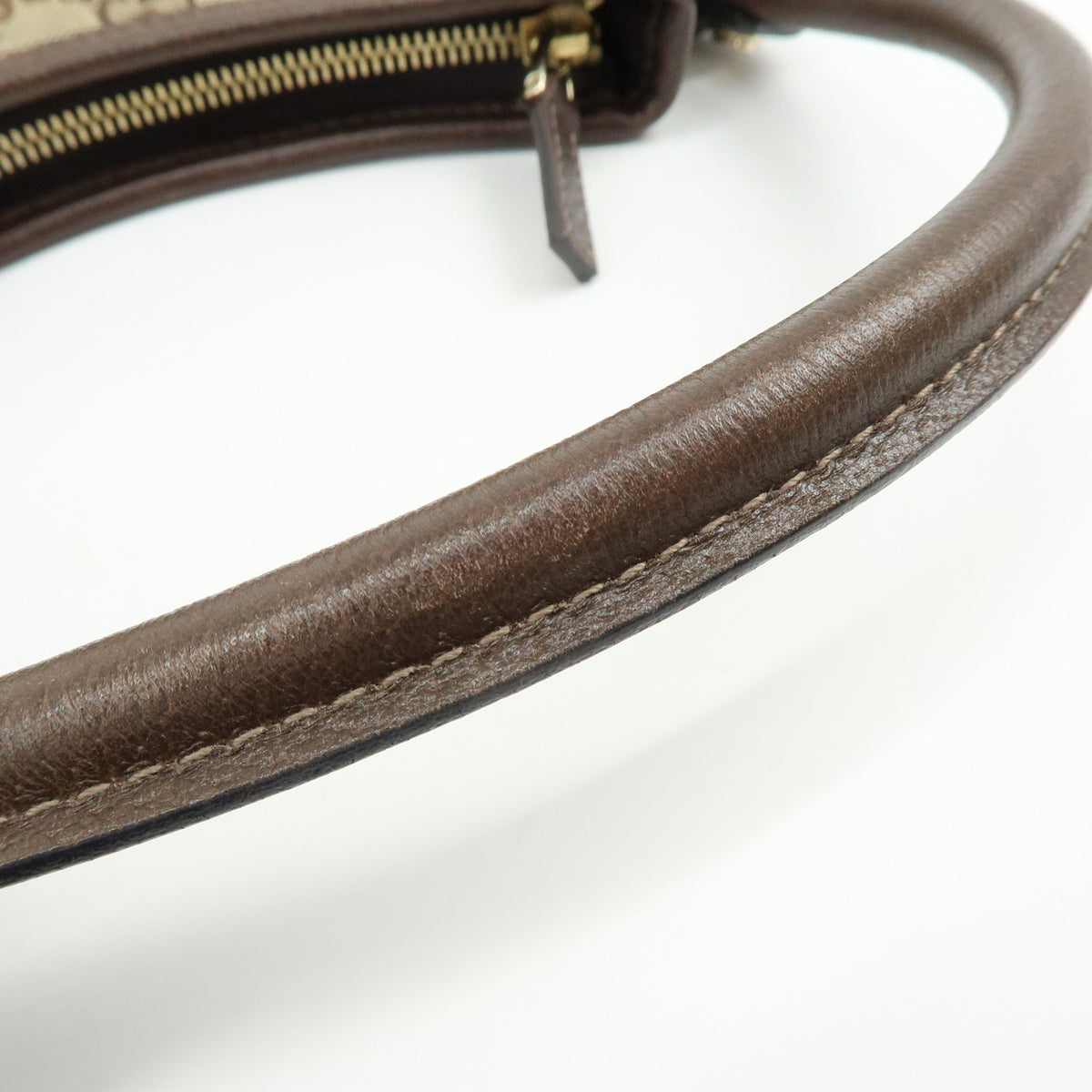 GUCCI Abbey GG Canvas Leather Shoulder Bag Hand Bag Beige Brown 130738