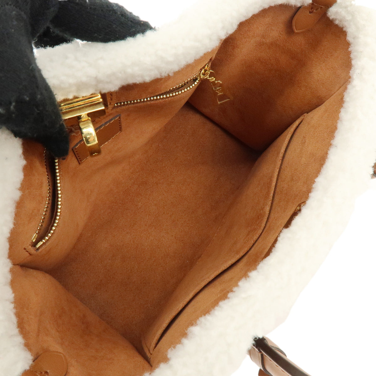 Louis Vuitton Monogram Tuffetage OnMySide PM Shearling 2Way Bag M58918