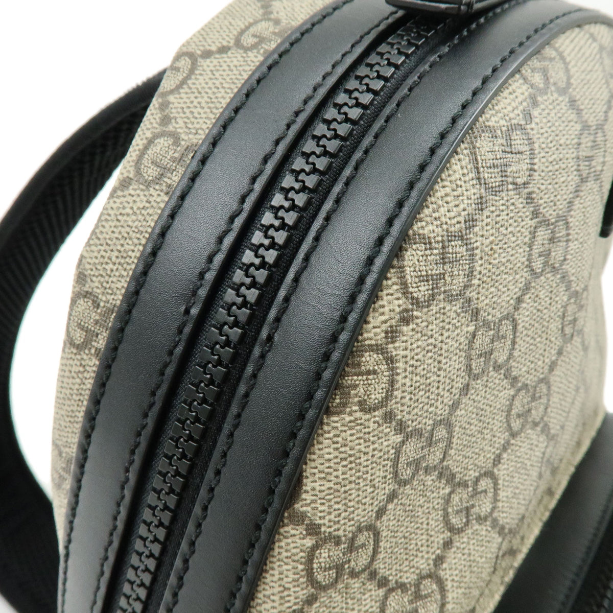 GUCCI GG Supreme Leather Backpack Rucksack Beige Black 429020