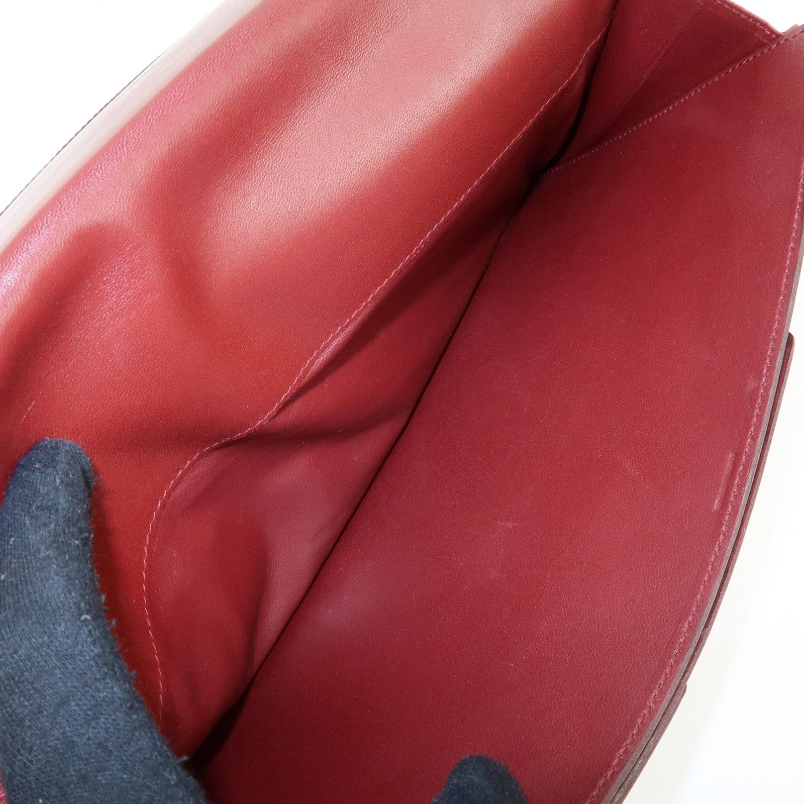 Cartier Must de Cartier Leather Clutch Bag Flat Pouch Bordeaux