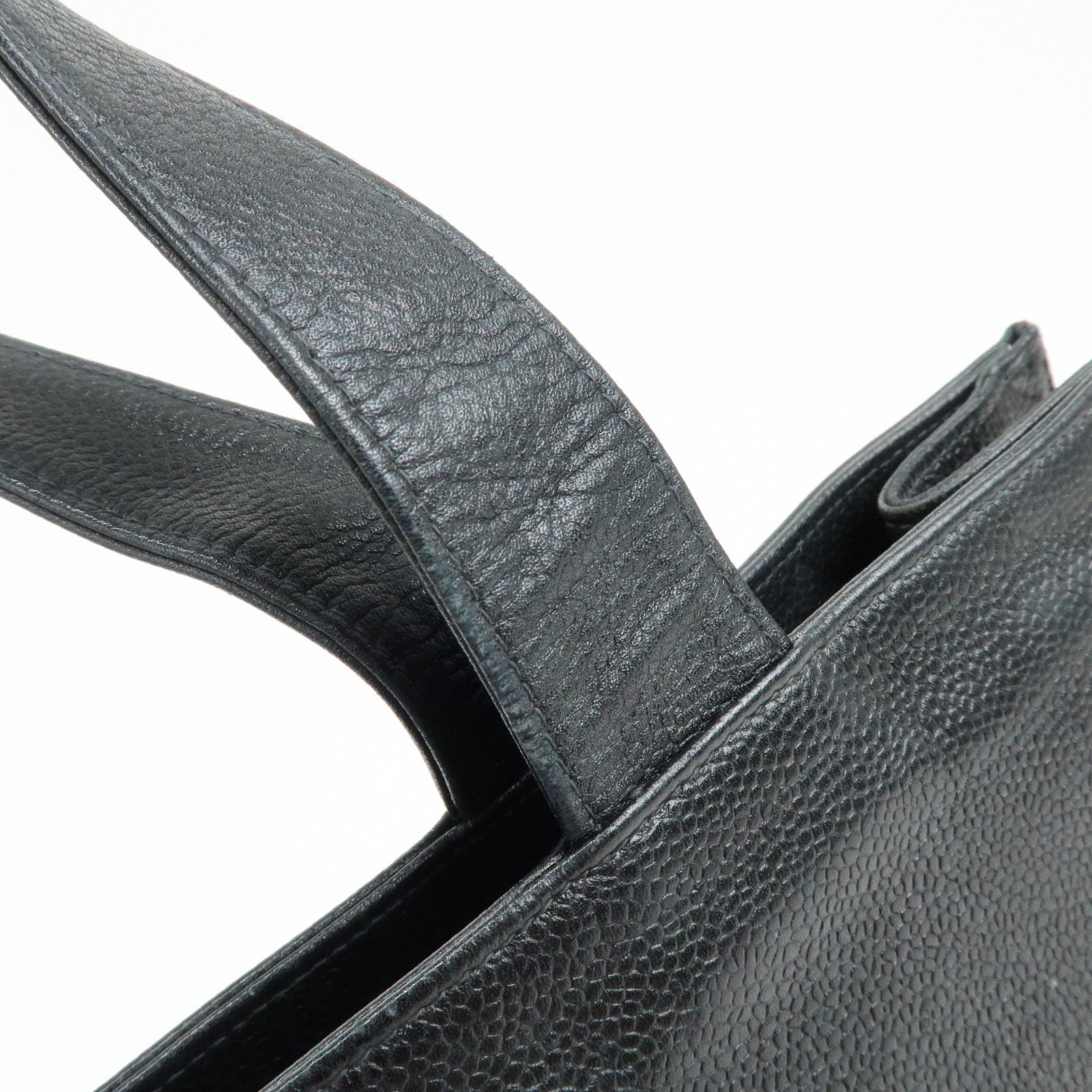 CHANEL COCO Mark Caviarskin Tote Bag Shoulder Bag Black