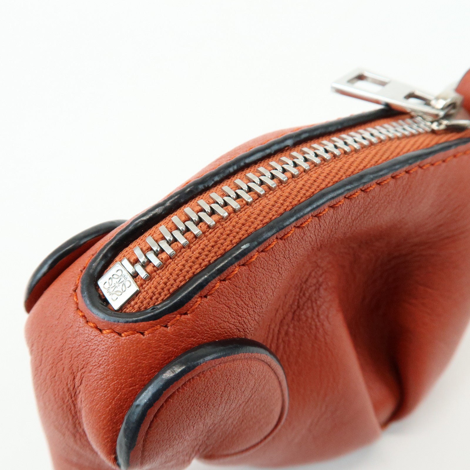 LOEWE Animal Collection Leather Elephant Coin Purse Orange