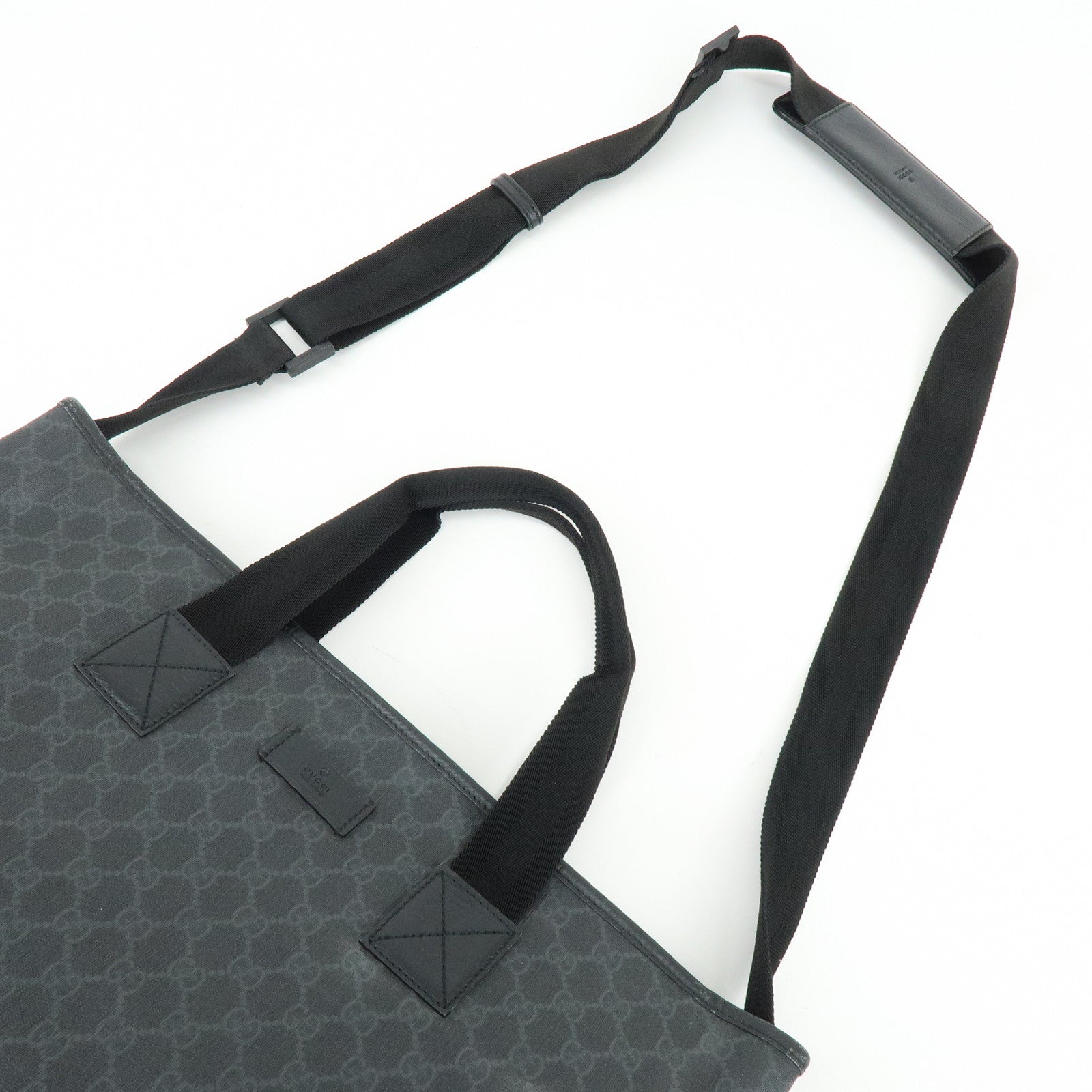 GUCCI GG Supreme 2Way Bag Hand Bag Shoulder Bag Black 162785