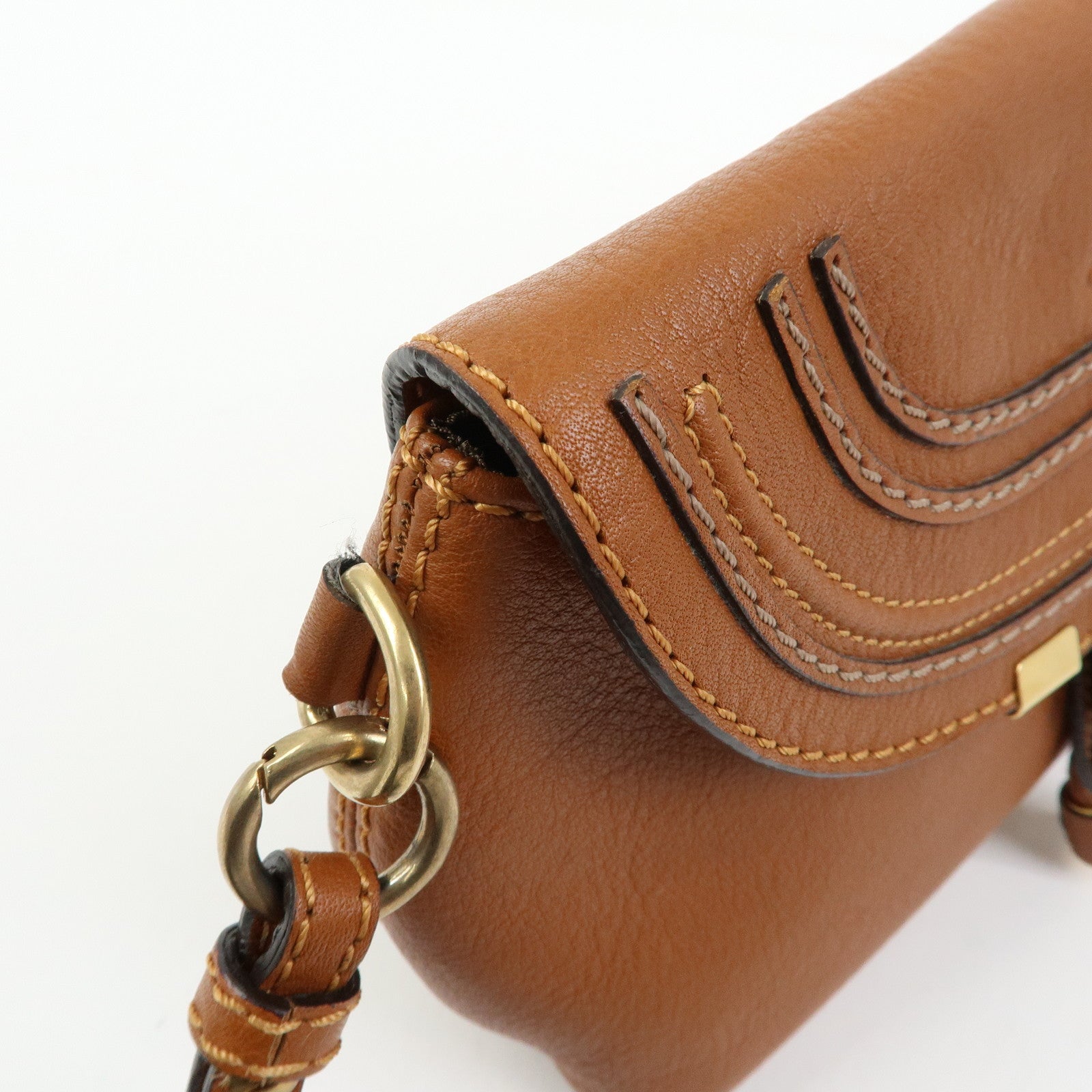 Chloe Marcie Leather Shoulder Bag Crossbody Bag Brown