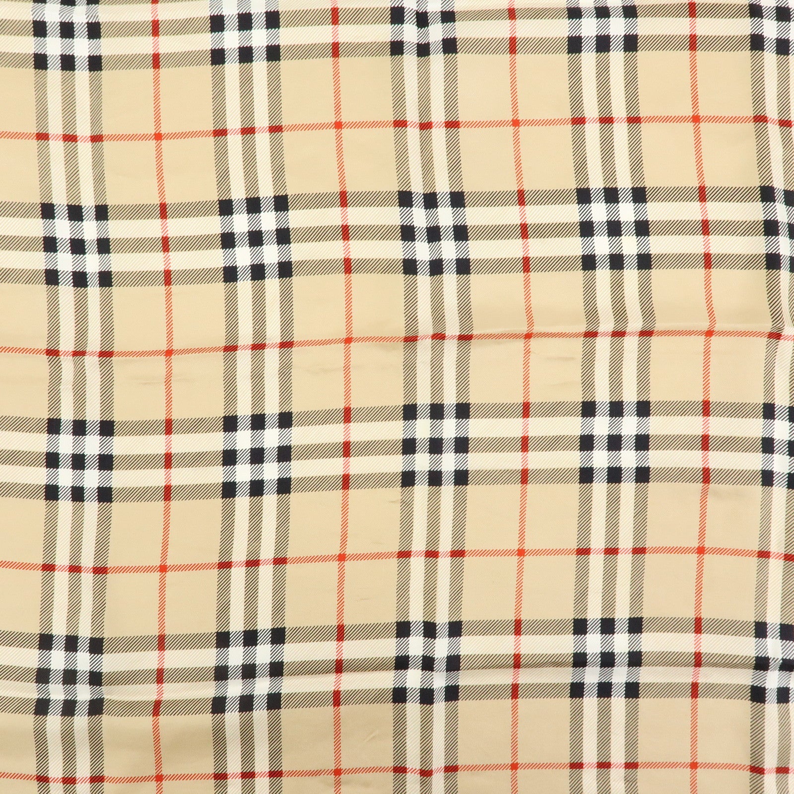 BURBERRY Nova Plaid Silk 100% Scarf Beige Black Red