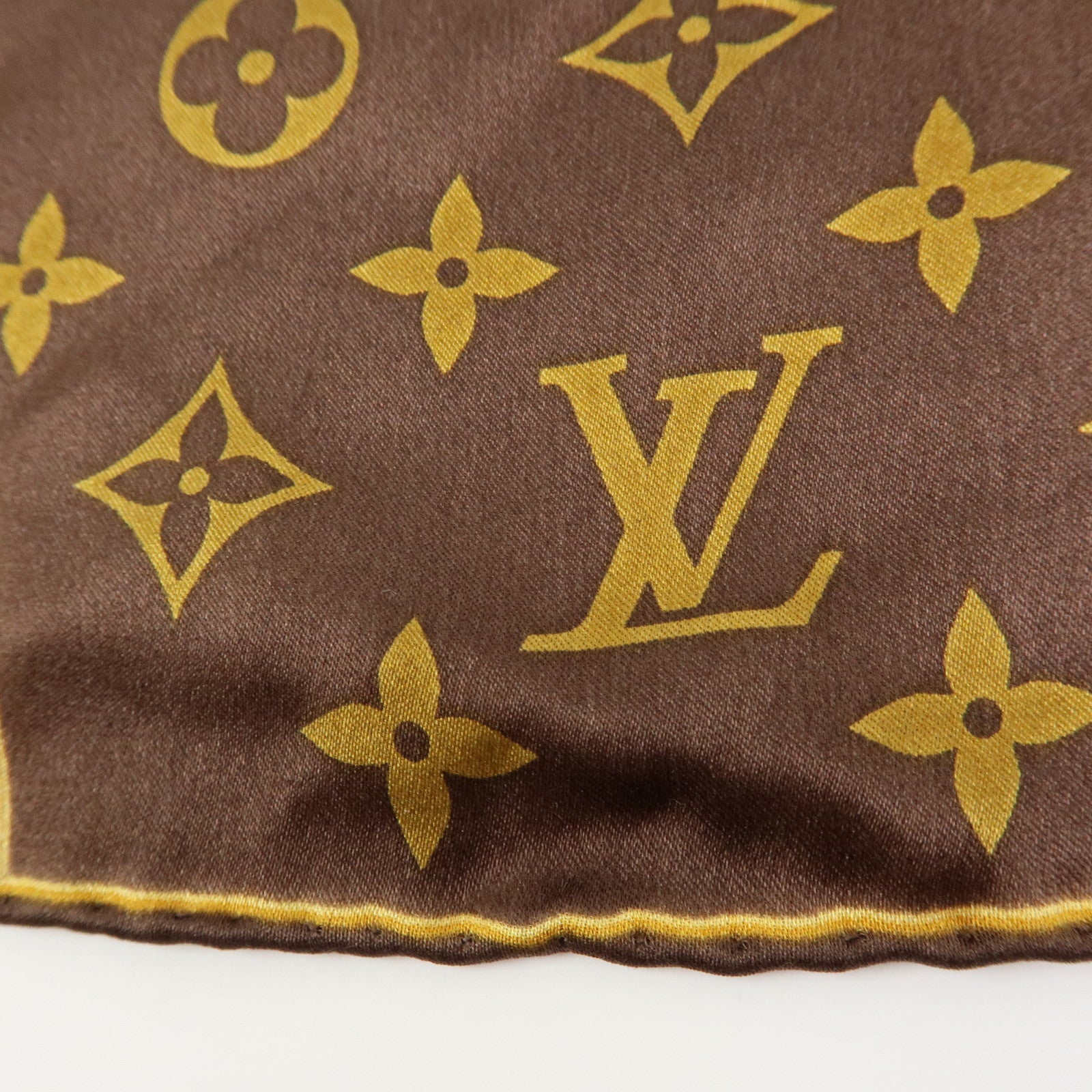 Louis Vuitton Monogram Silk 100% Scarf Shawl Leopard Pattern Brown