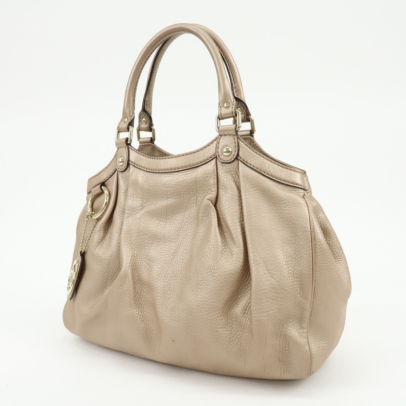 GUCCI Sukey Interlocking G GG Leather Tote Bag Hand Bag Pink 211944