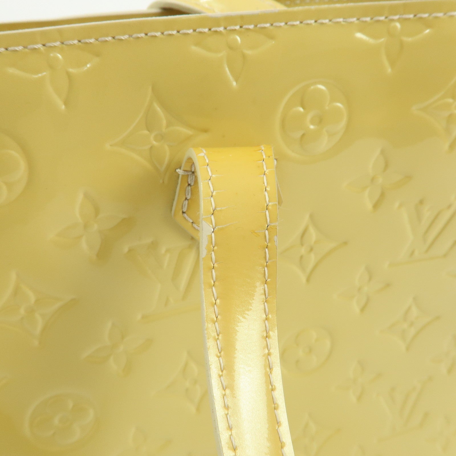 Louis Vuitton Monogram Vernis Wilshire MM Tote Bag Blanc Corail M91441