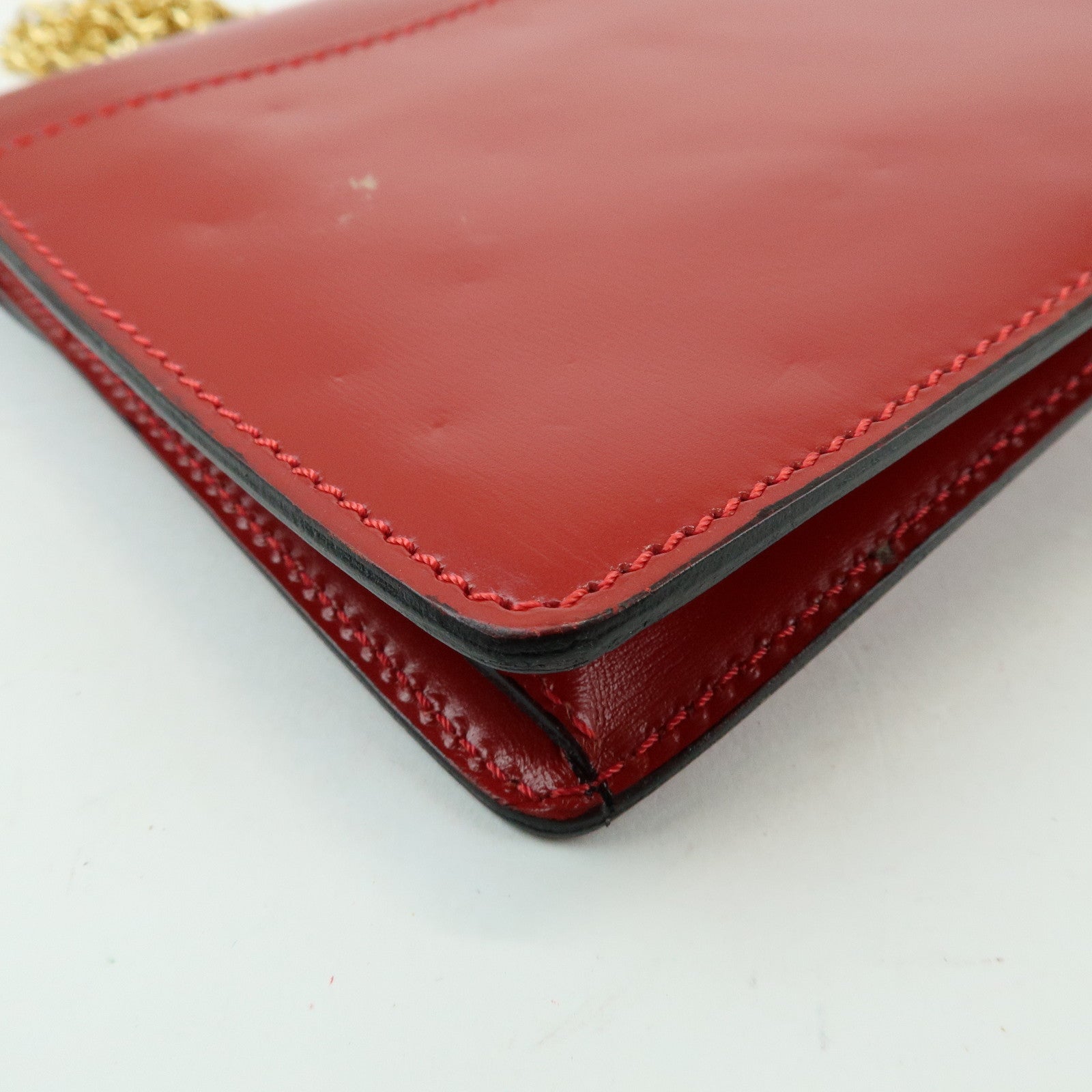CELINE Starball Leather Chain Shoulder Bag Crossbody Bag Red