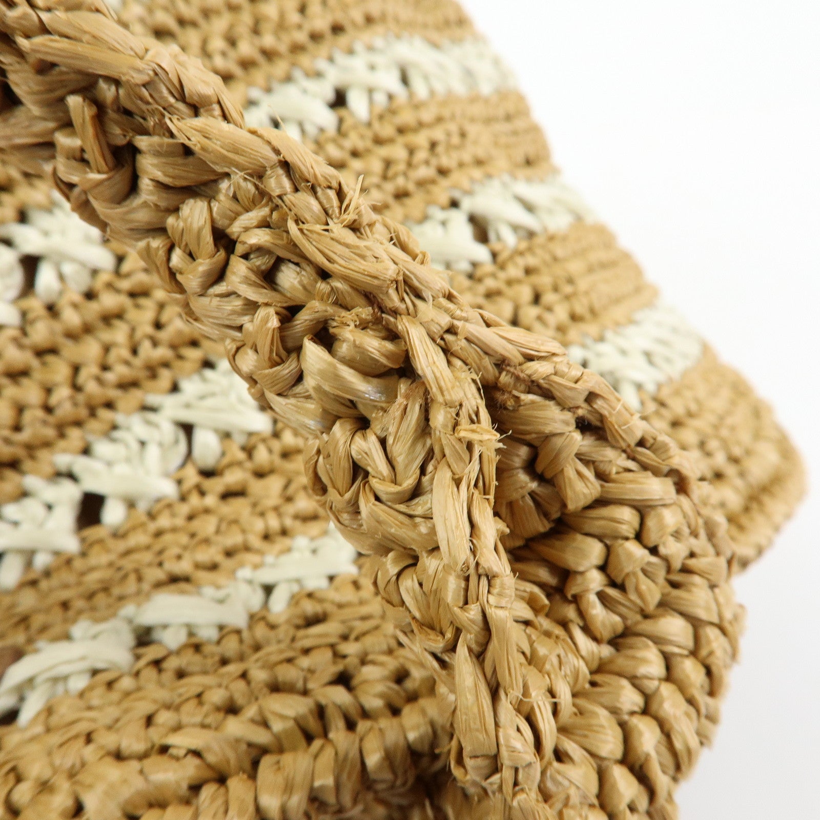 PRADA Canapa Raffia 2Way Bag Hand Bag Shoulder Bag Beige BN2888