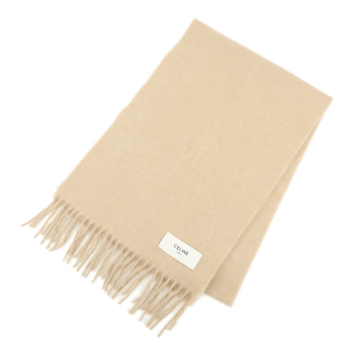CELINE Cashmere 100% Scarf Stole Natural