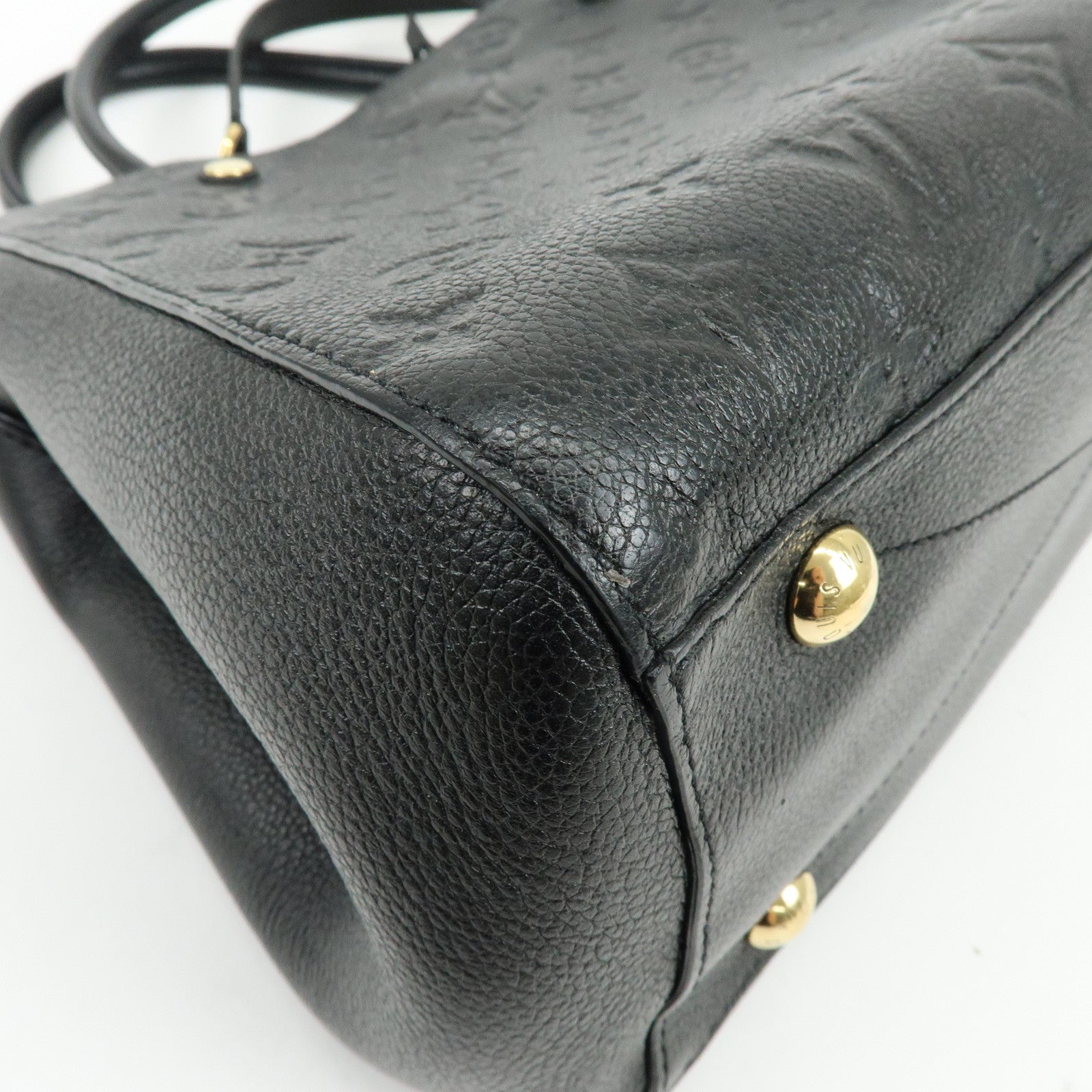 Louis Vuitton Monogram Empreinte Montaigne MM 2Way Hand Bag Noir M41048