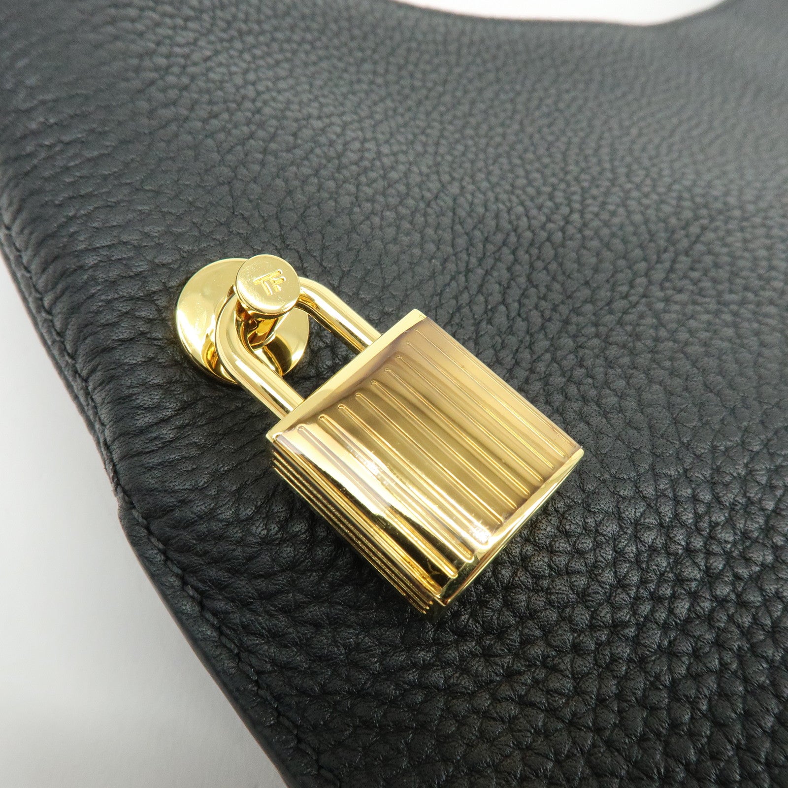 TOM FORD Alix Hobo Leather Shoulder Bag Black