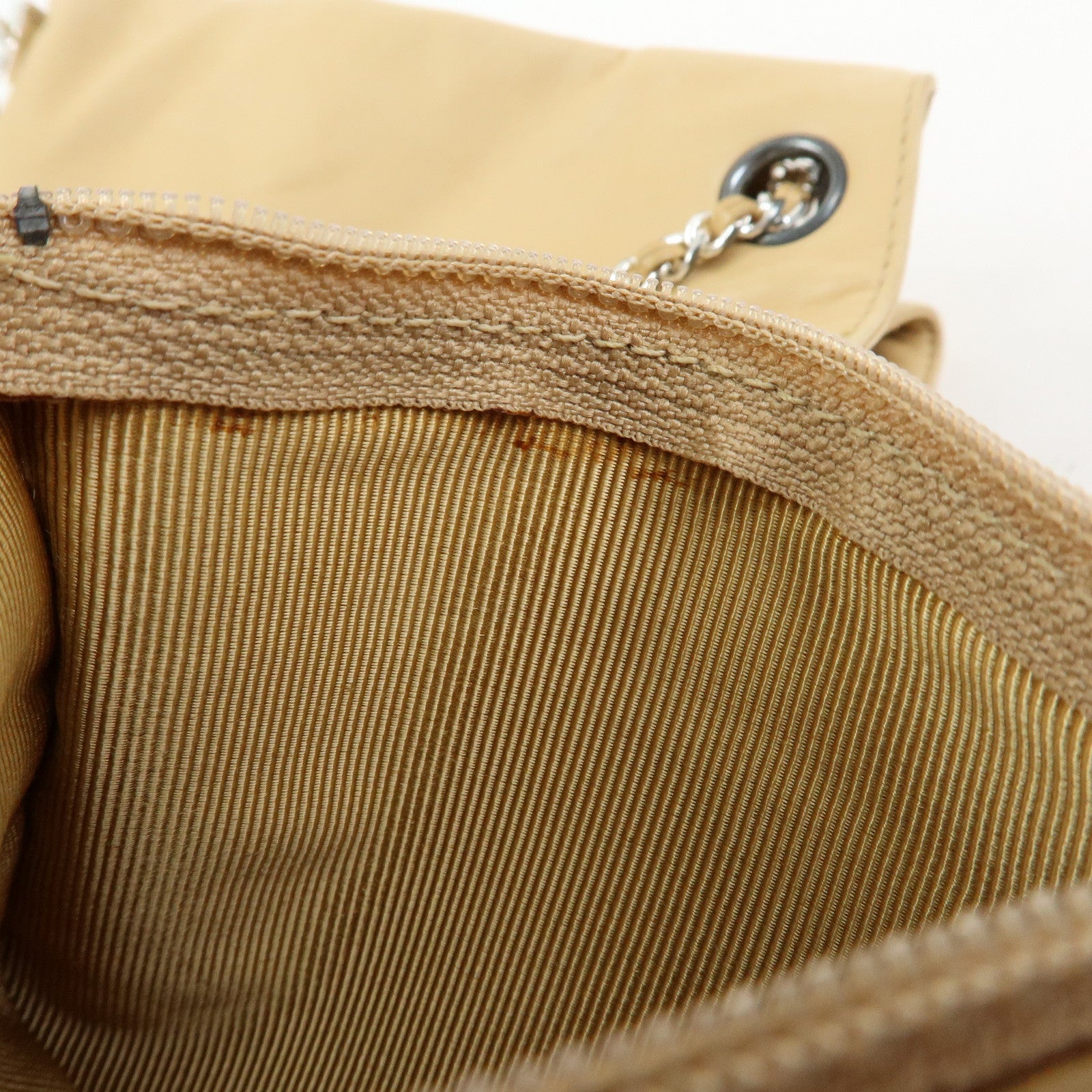 CHANEL COCO Mark Lamb Skin Backpack Shoulder Bag Beige