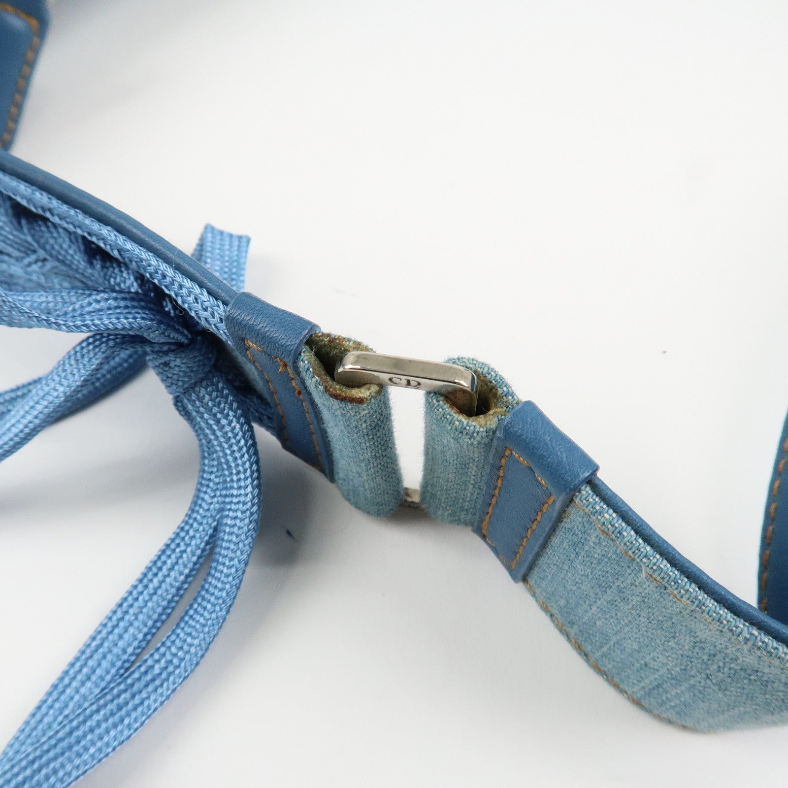 Christian Dior Admit It Denim Leather Shoulder Bag Light Blue Used