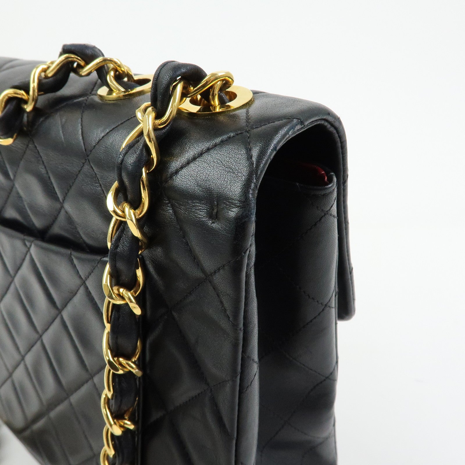 CHANEL Jumbo Matelasse 34 Lamb Skin Shoulder Bag Black A01094