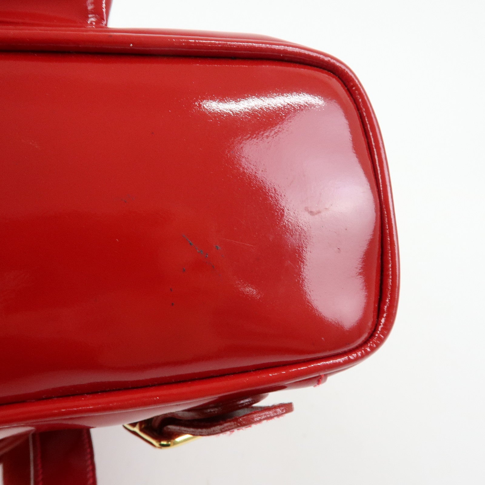 GUCCI Bamboo Patent Leather Backpack Rucksack Red 003・1705・0030