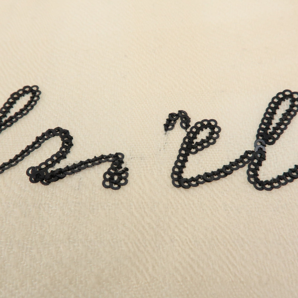 CHANEL COCO Mark Cashmere 100% Scarf Stawl Beige Black